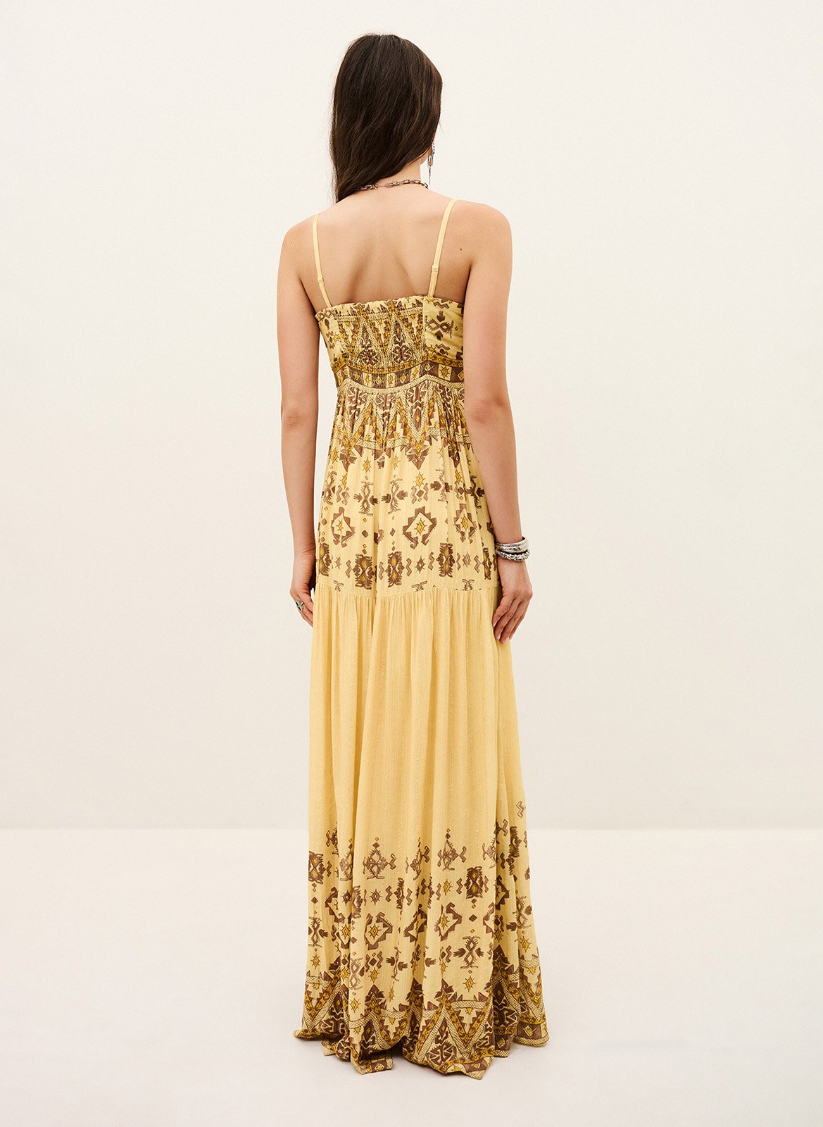 Robe midi imprimée zema BA&SH Jaune