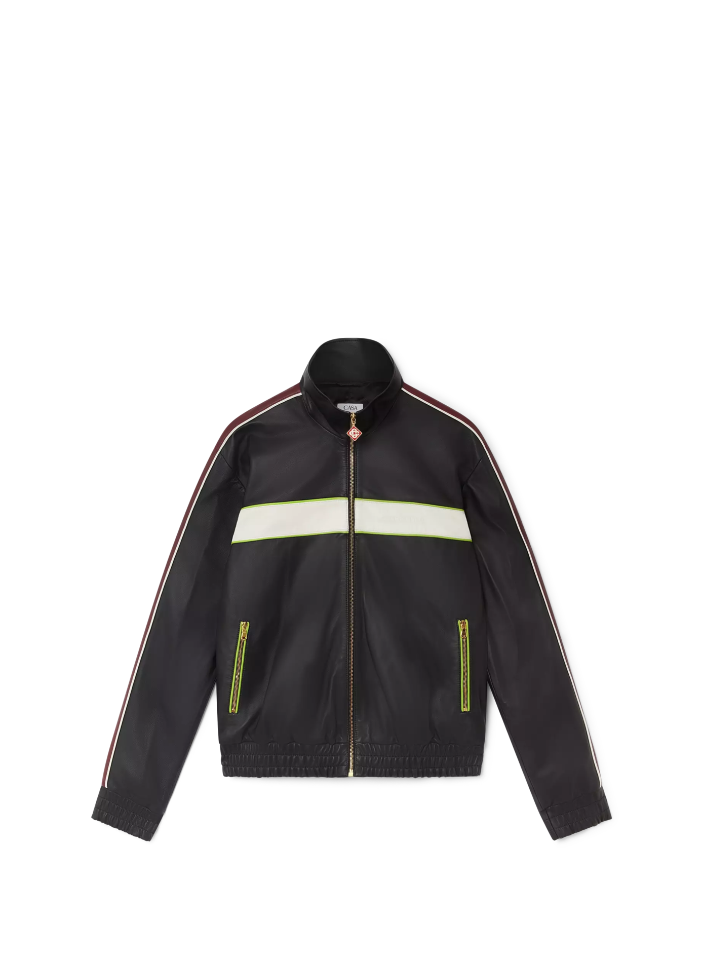 Veste à empiècement contrastant en cuir CASABLANCA PARIS Noir
