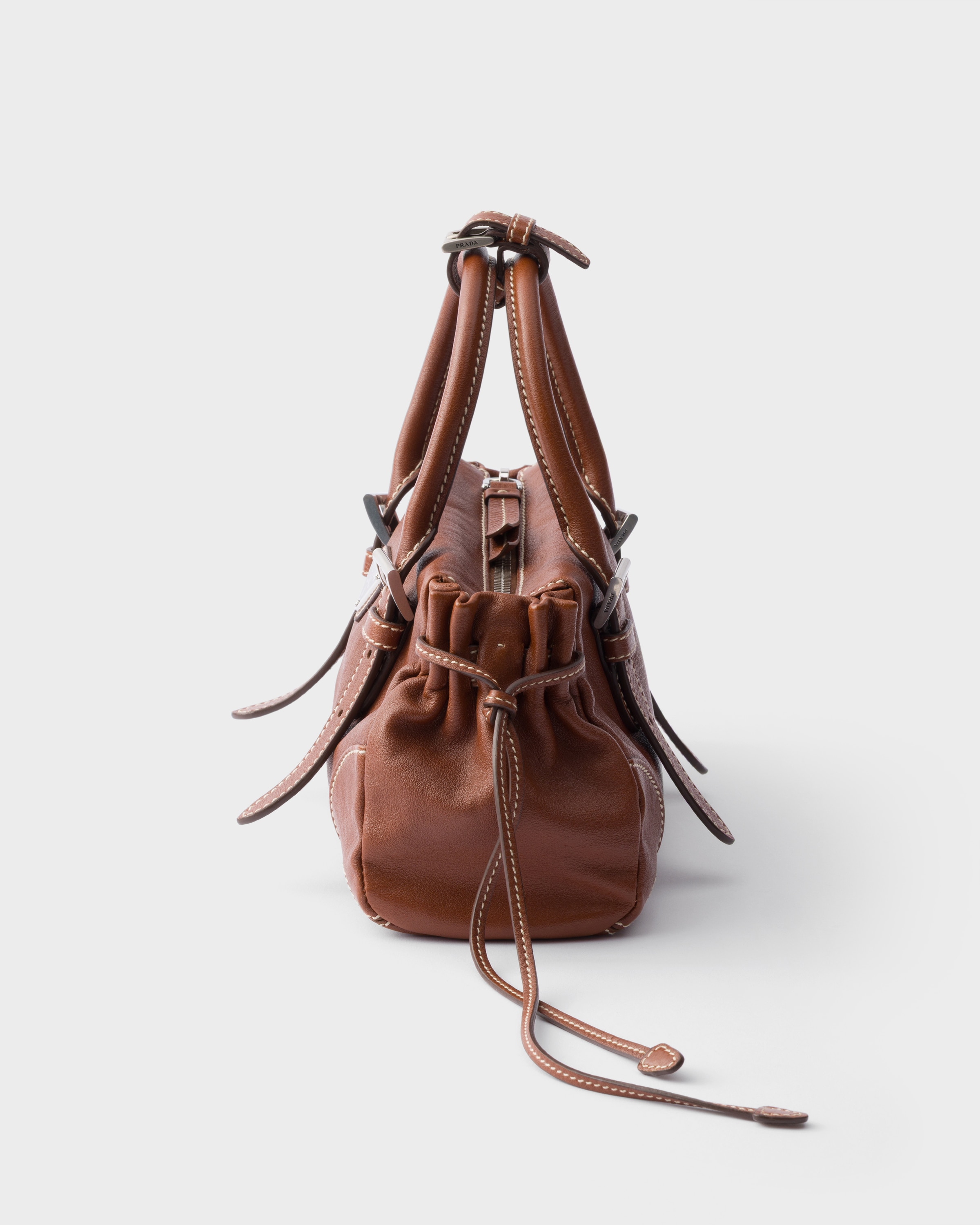 Petit sac prada karin en cuir PRADA Marron
