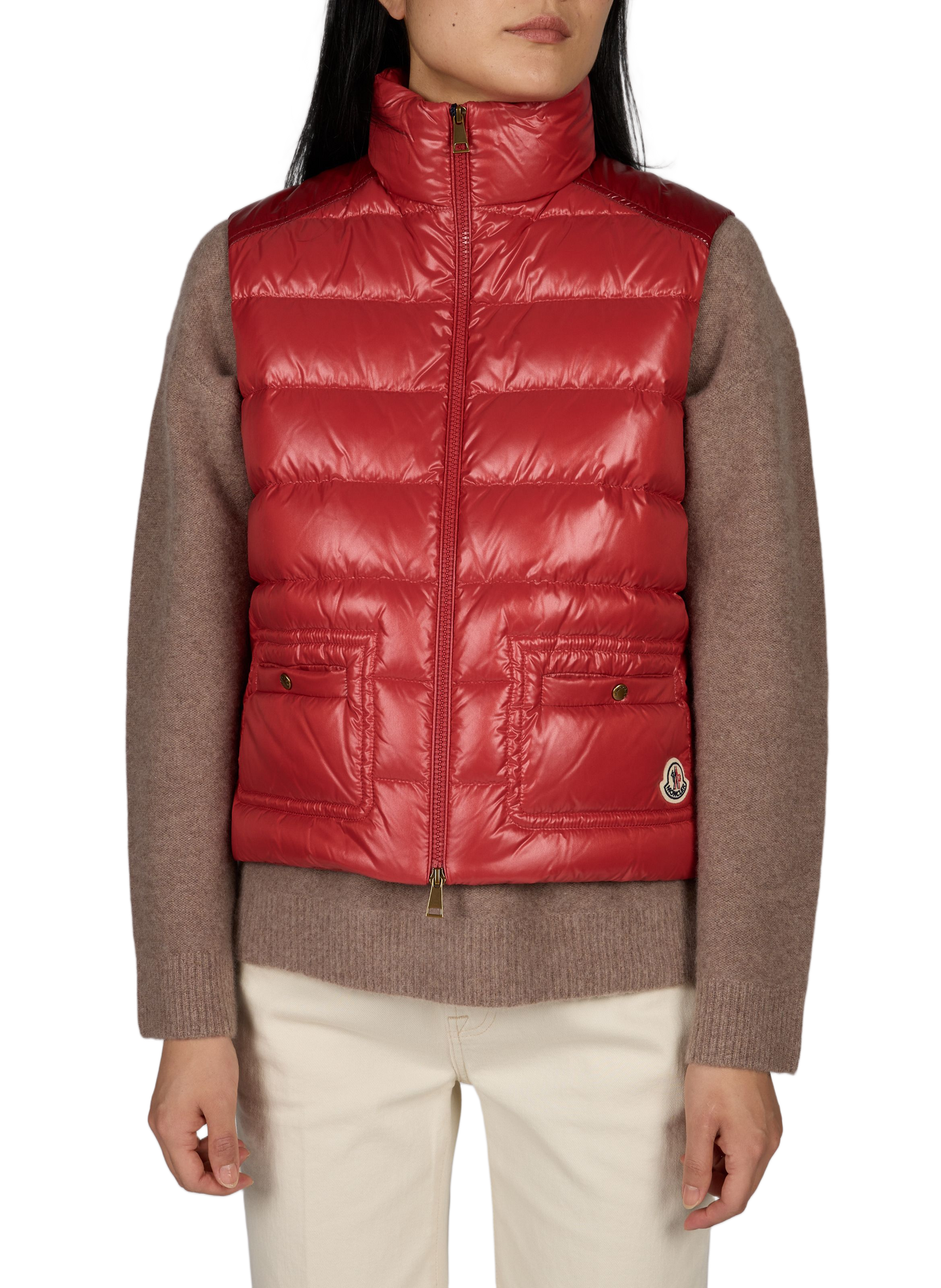 Gepolsterte ärmellose Weste Frelon MONCLER Rot