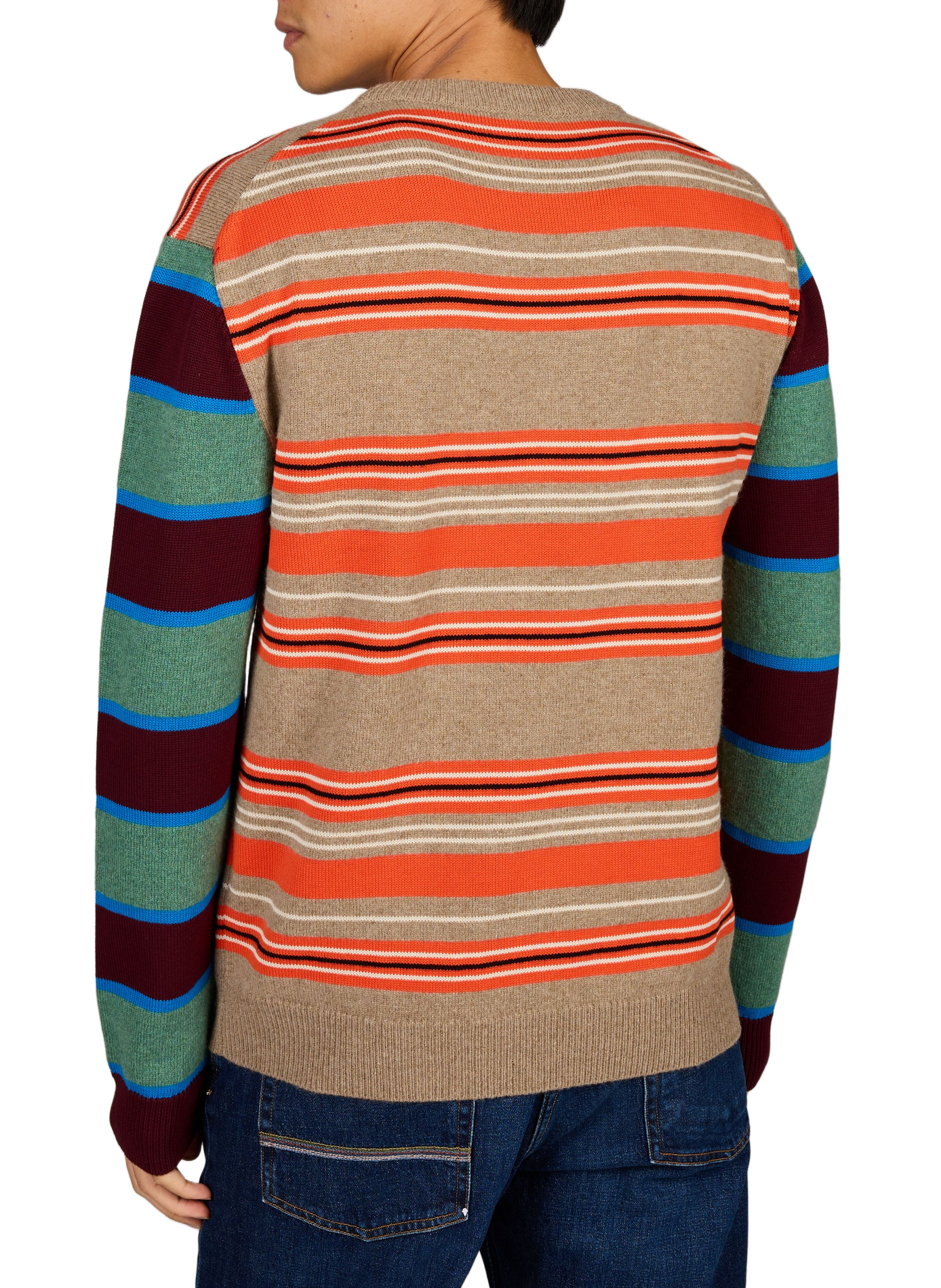 Striped round neck wool sweater. PAUL SMITH Brown