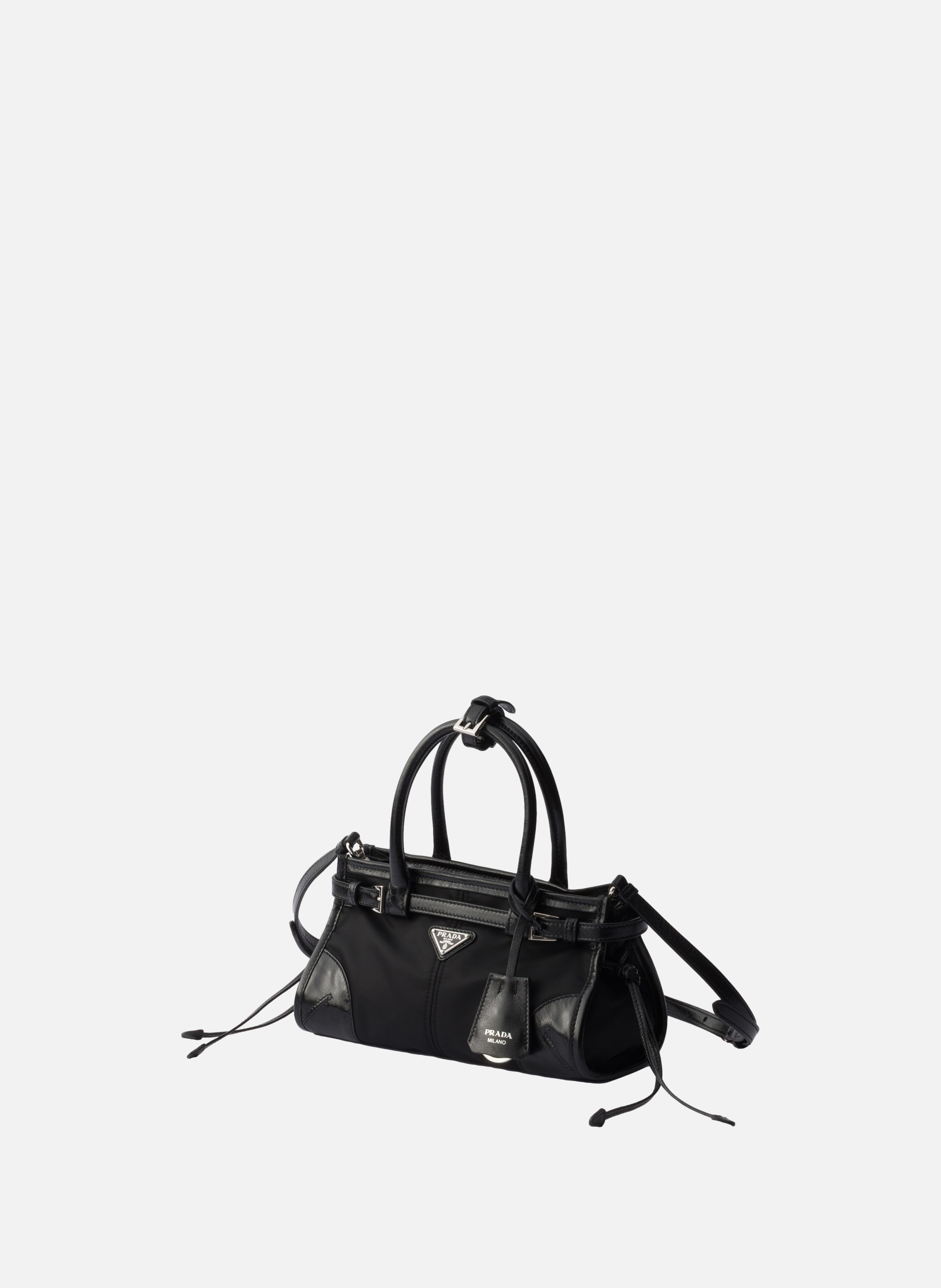 Petit sac prada bonnie en re-nylon et cuir PRADA Noir