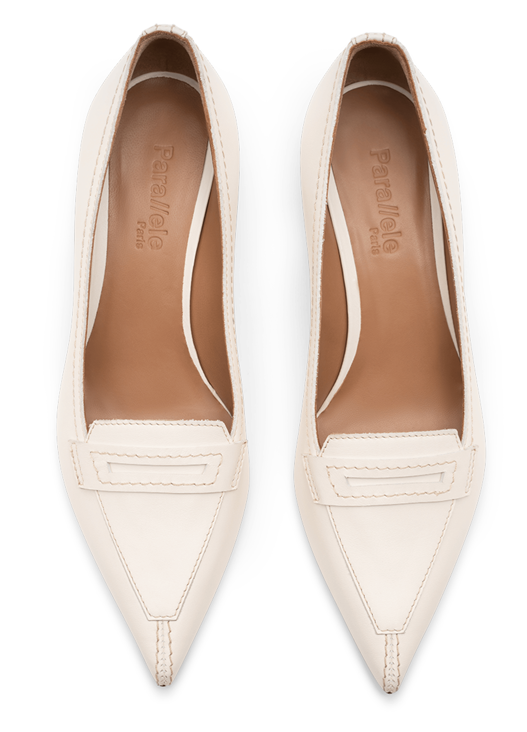 Mocassins moino en veau lisse PARALLELE Blanc
