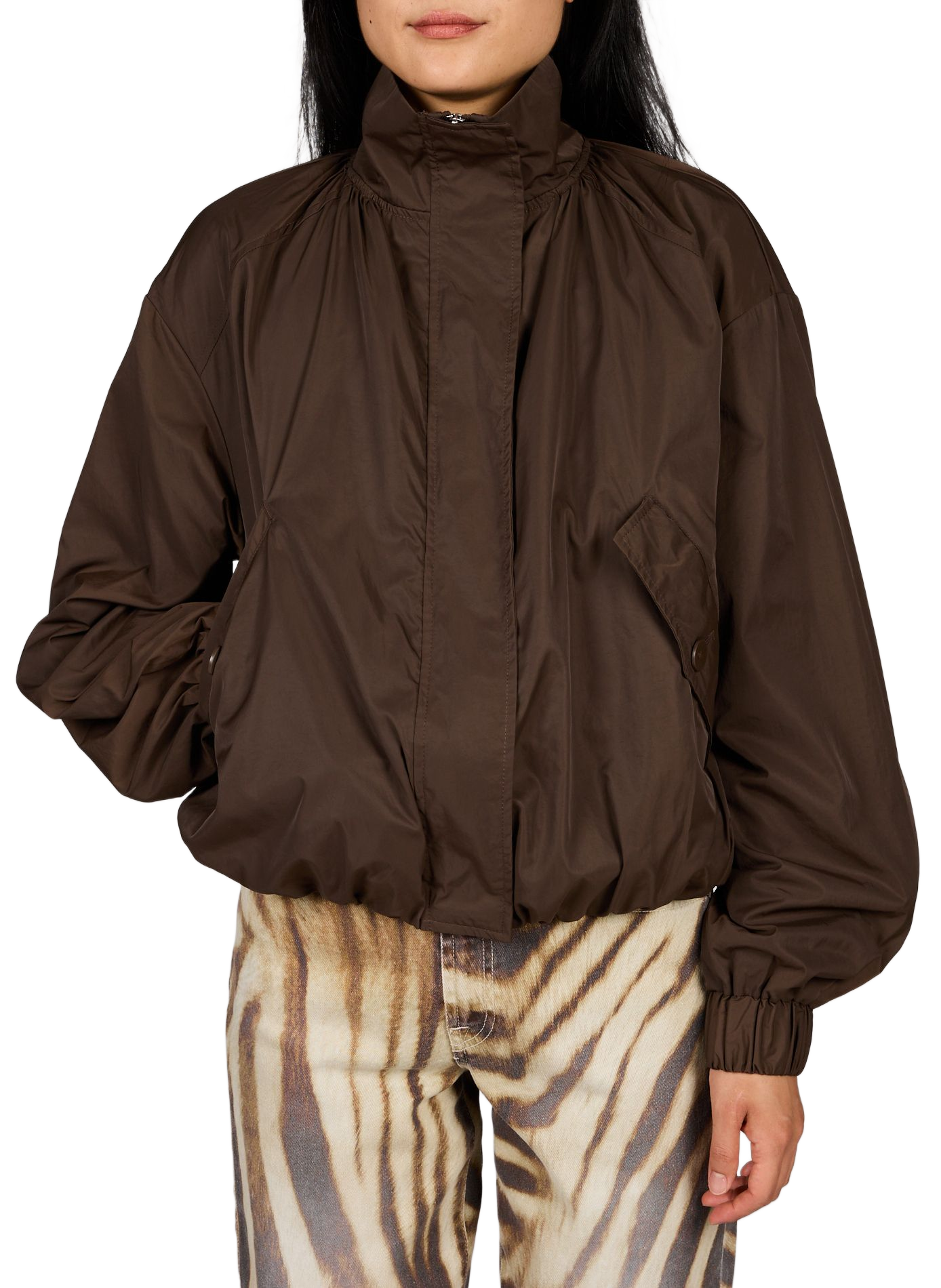 Gerade Jacke mit Stehkragen TOPSHOP Braun