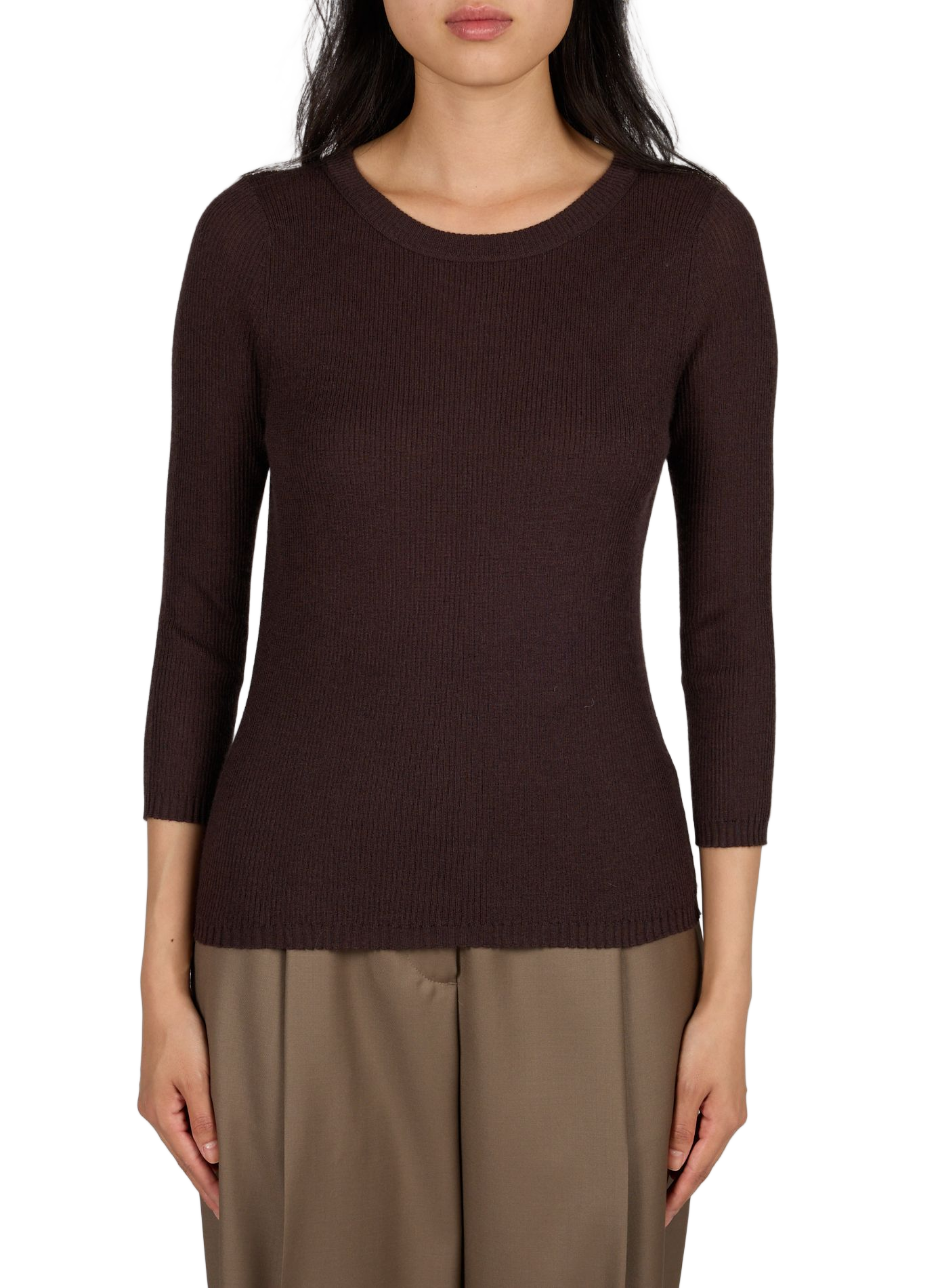 Taillierter Pullover aus Kaschmir und Seide VINCE Braun