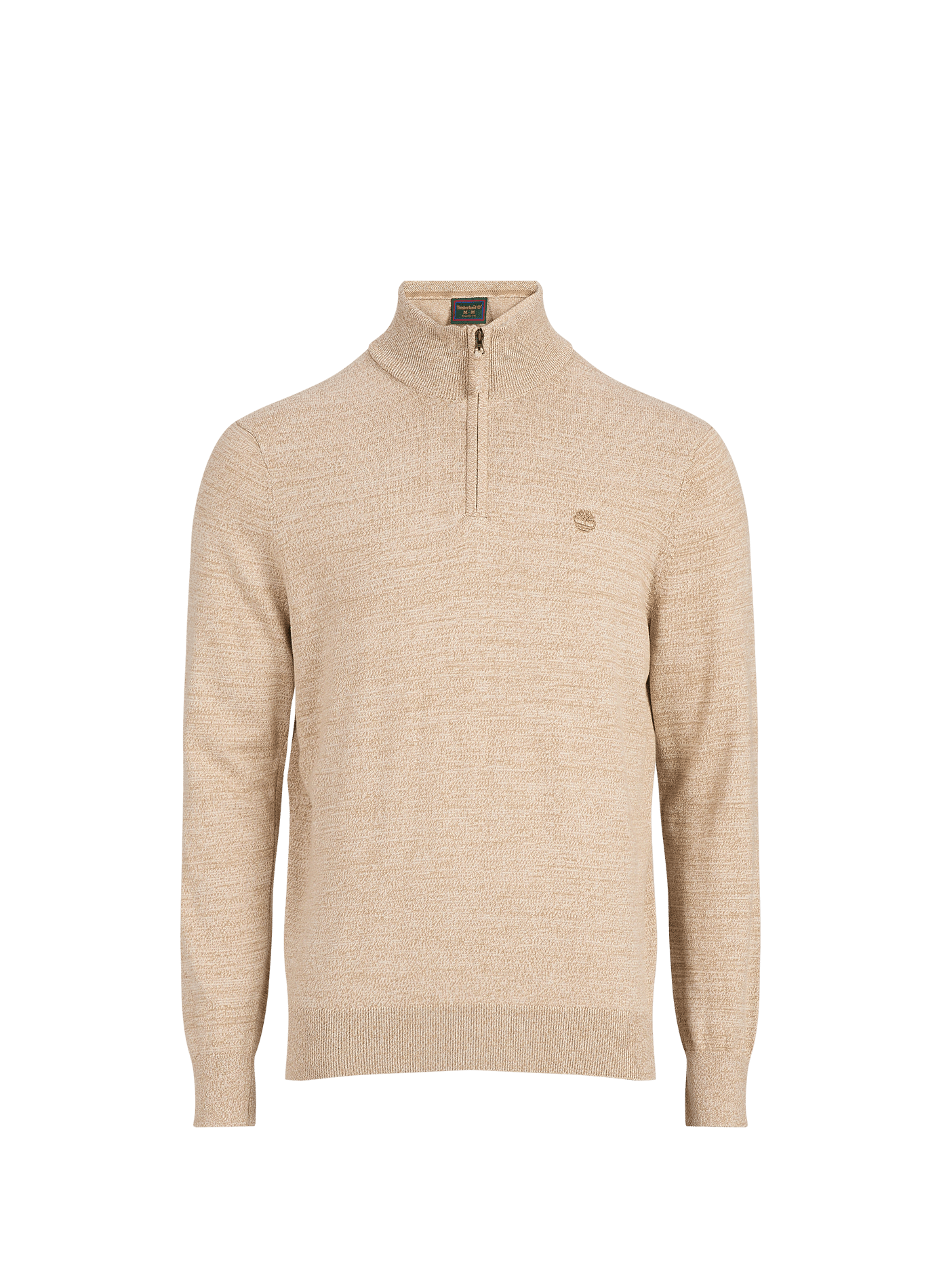 Maglione diritto con collo alto in cotone TIMBERLAND Beige
