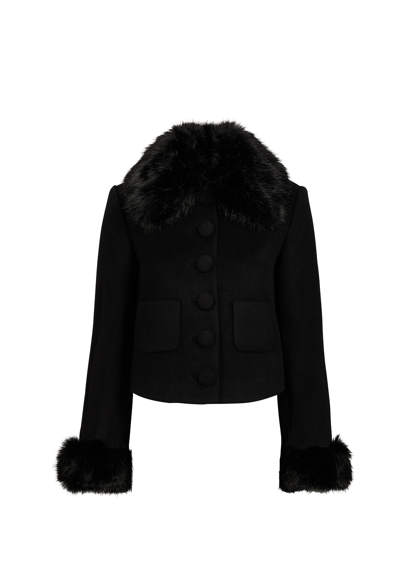 Veste courte Giacca effet fourrure SELF PORTRAIT Schwarz