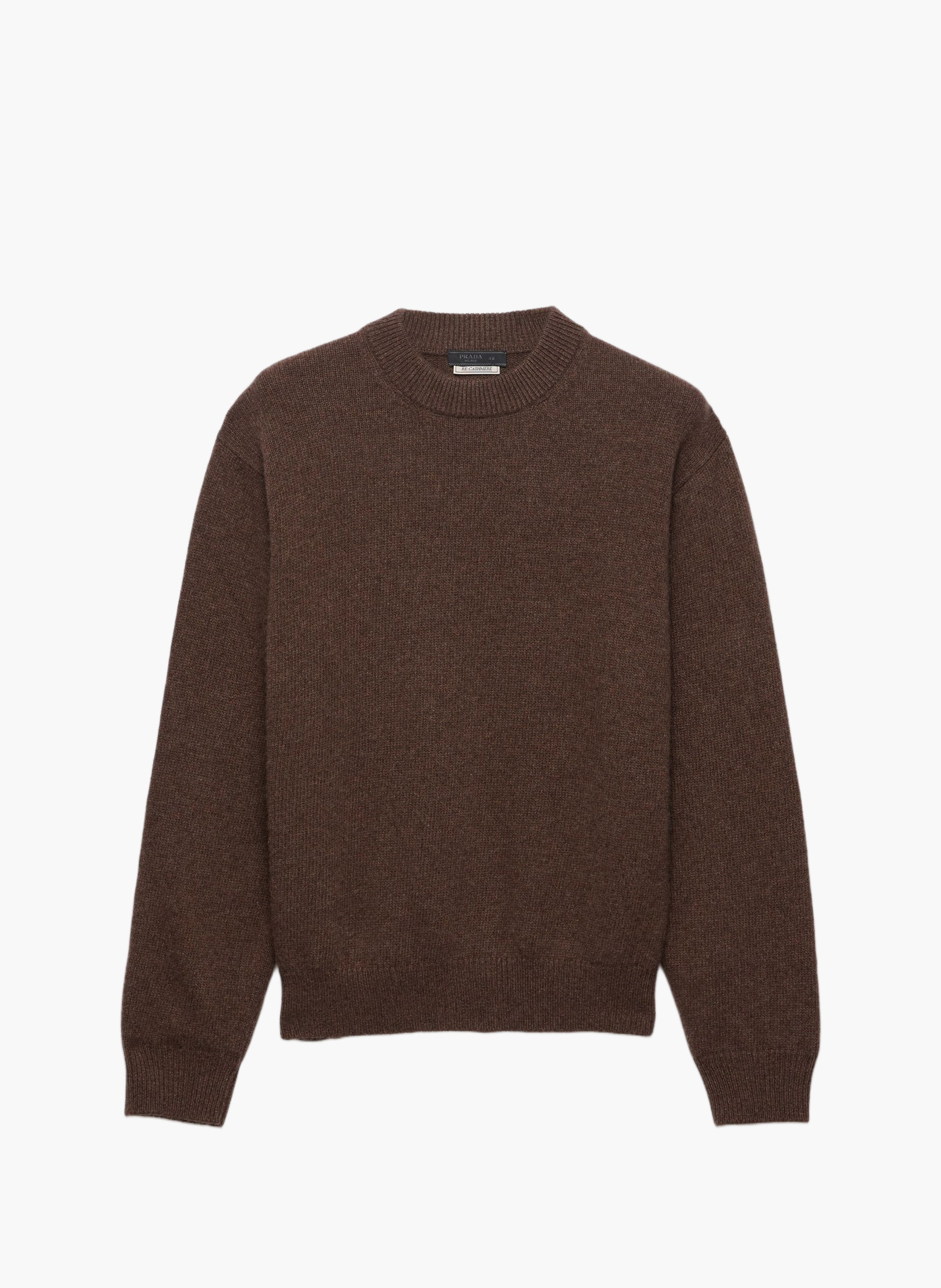 Pull à col rond en re-cashmere PRADA Marron