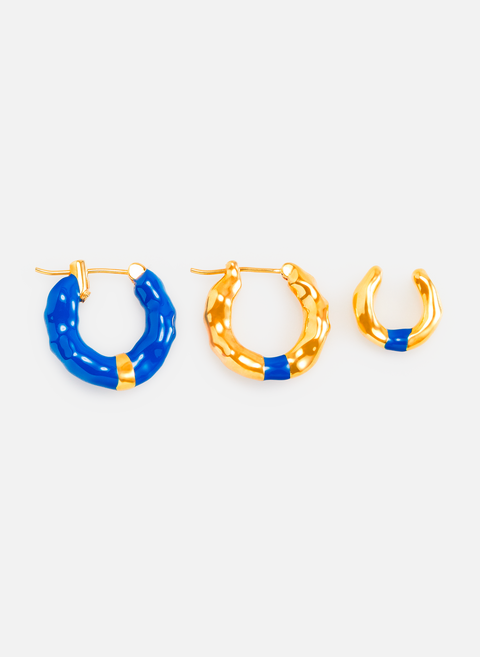 Set of earrings and ear cuffs in gold-plated brass GoldenJOANNA LAURA CONSTANTINE 