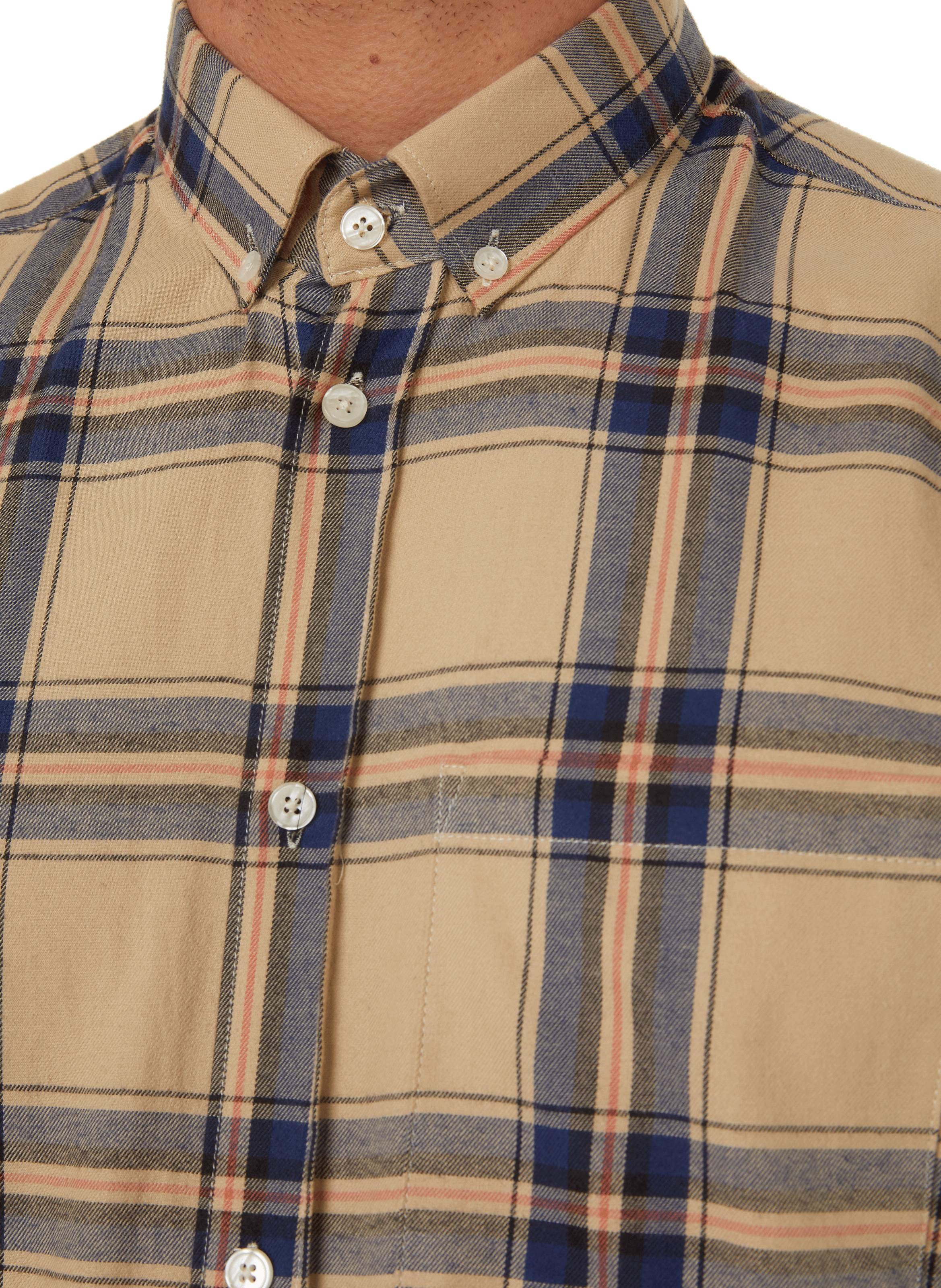 Chemise à carreaux en coton AU PRINTEMPS PARIS Vert