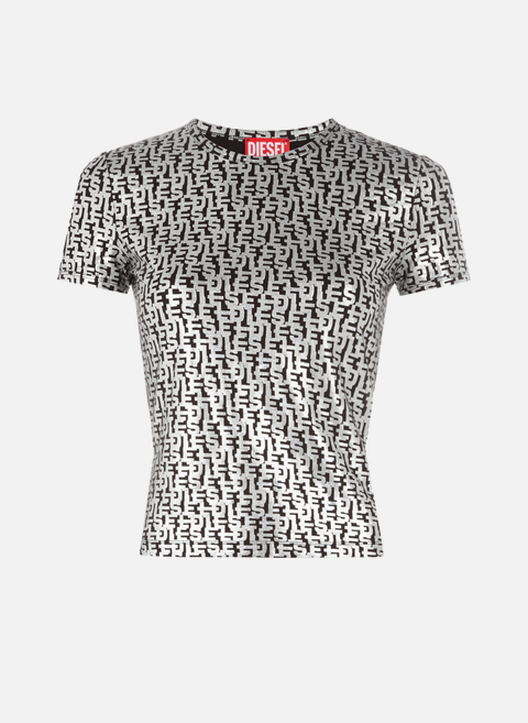 T-Shirt mit silbernem Metallic-PrintDIESEL 