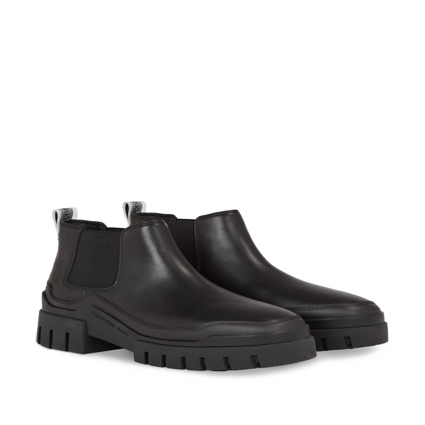 Calvin Klein Leather Chelsea Boots In Black