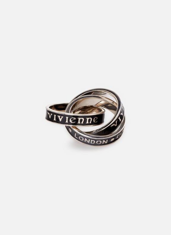 Triple brass ring Black by VIVIENNE WESTWOOD VIVIENNE WESTWOOD Triple brass ring Black
