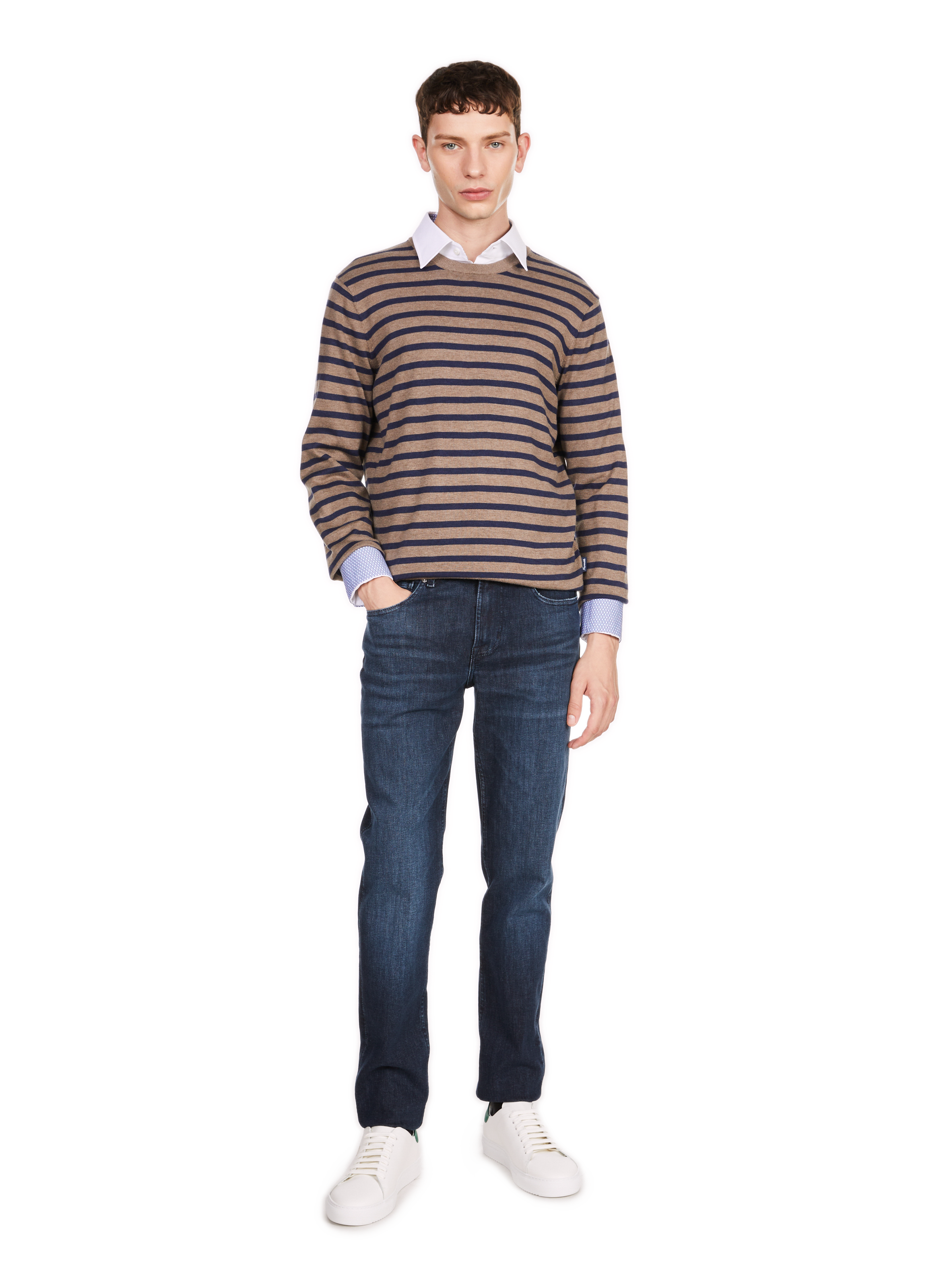 Pull rayé en coton et en soie FACONNABLE Multicolore