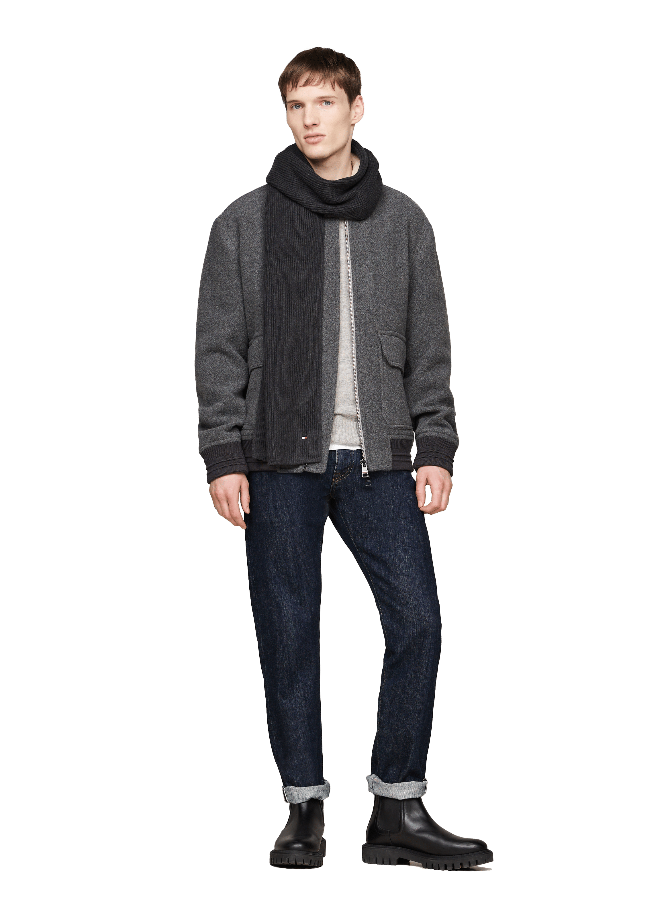 Cotton scarf | Grey TOMMY HILFIGER Men