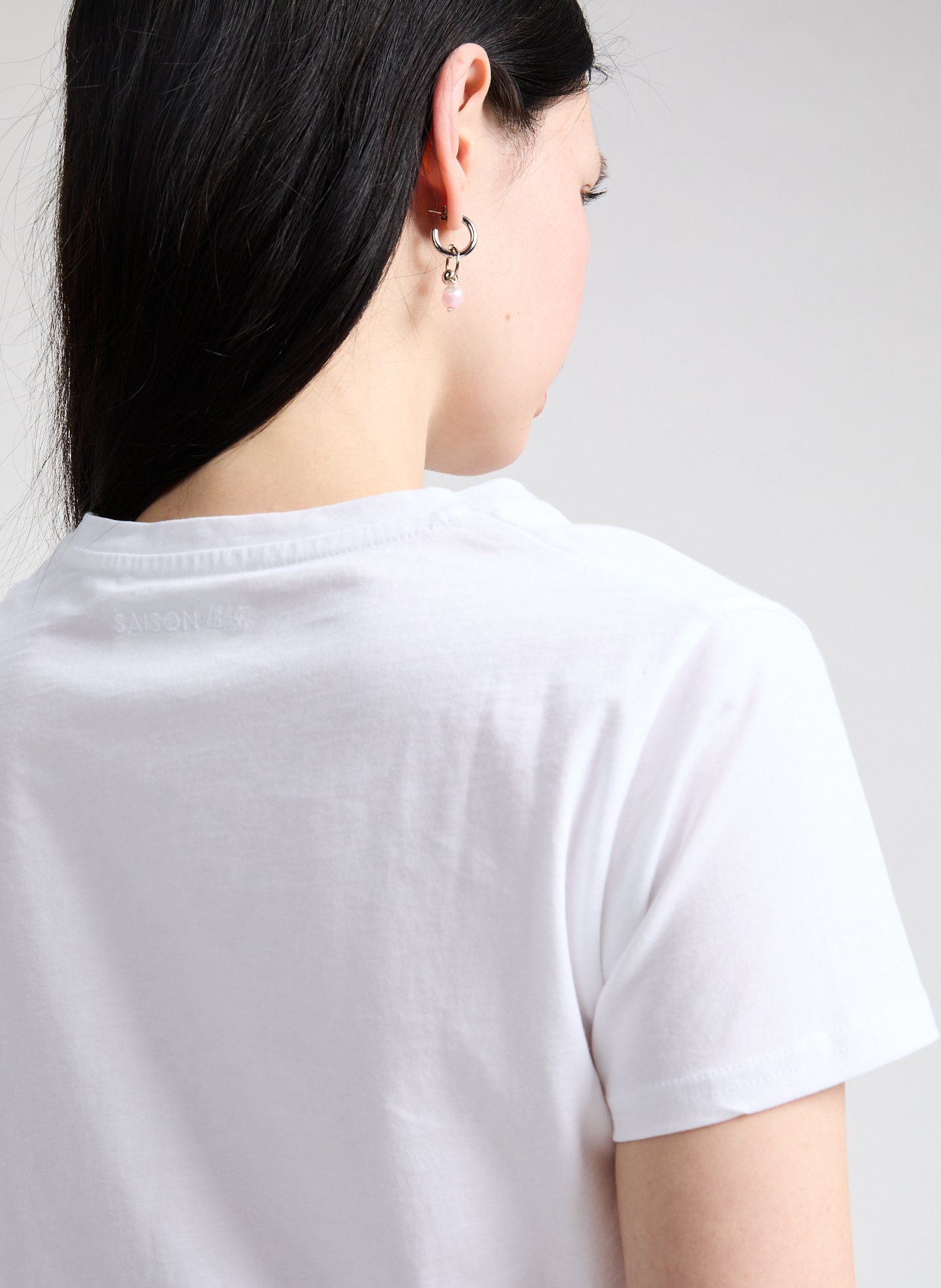 T-shirt Eqla col rond en coton SAISON 1865 Blanc