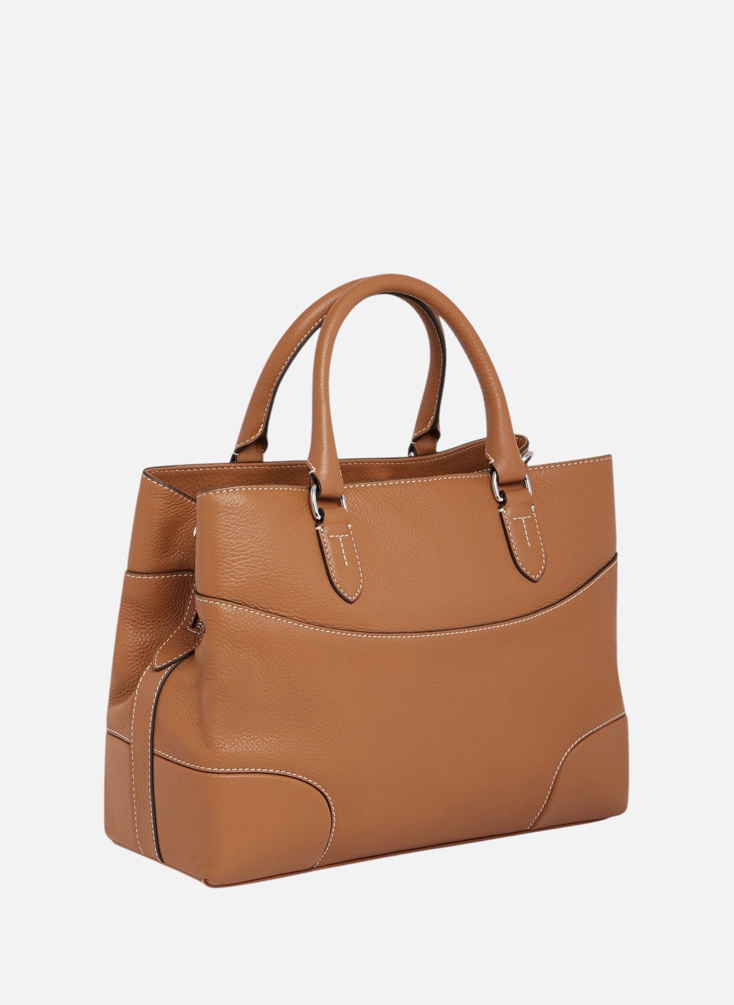 Grand sac à main romy en cuir grainé LE TANNEUR Marron