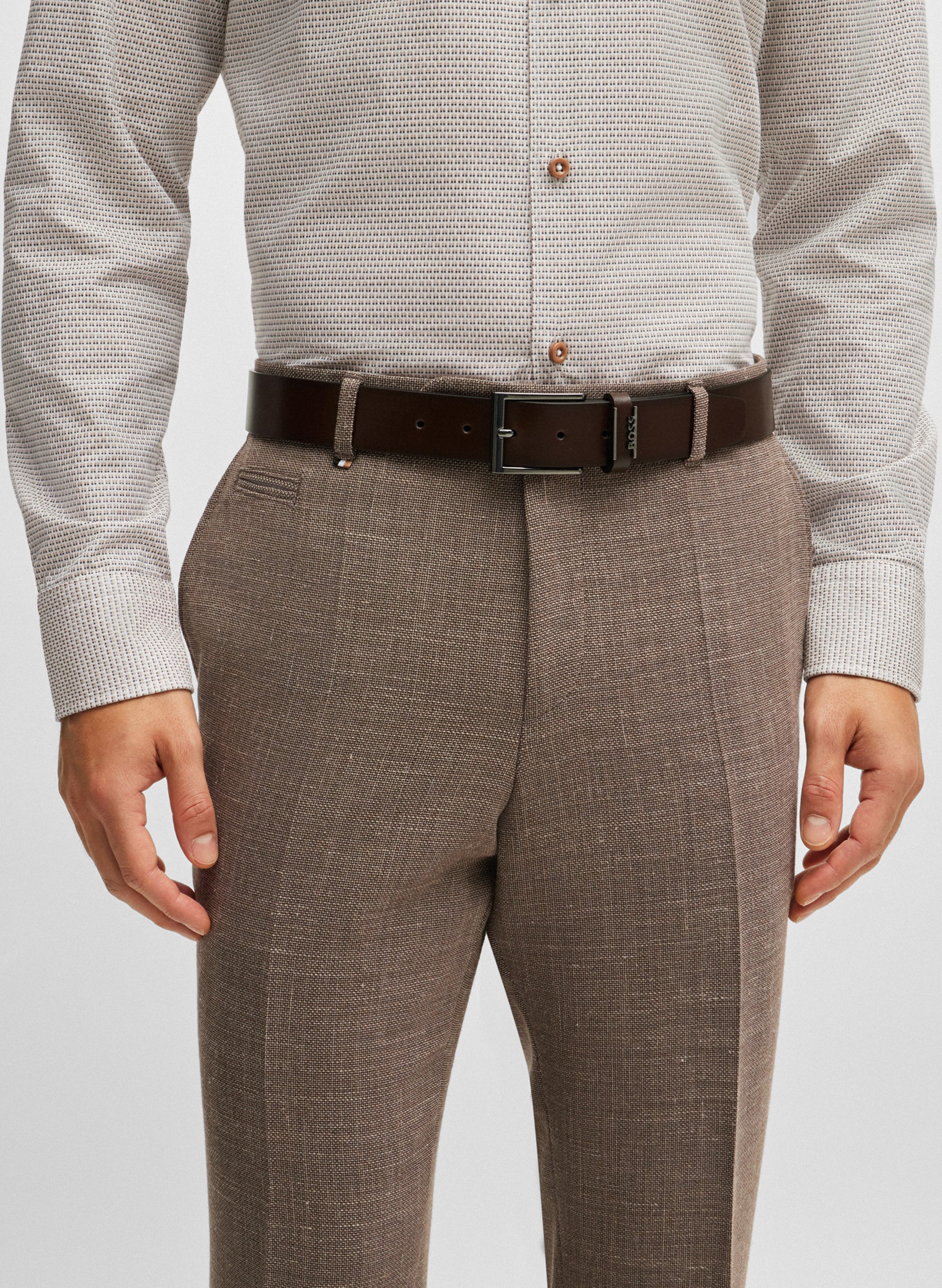 Ceinture en cuir de vache BOSS Marron