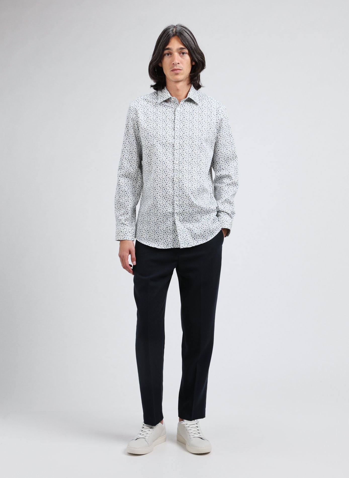 Straight wool-blend trousers  SELECTED Blue