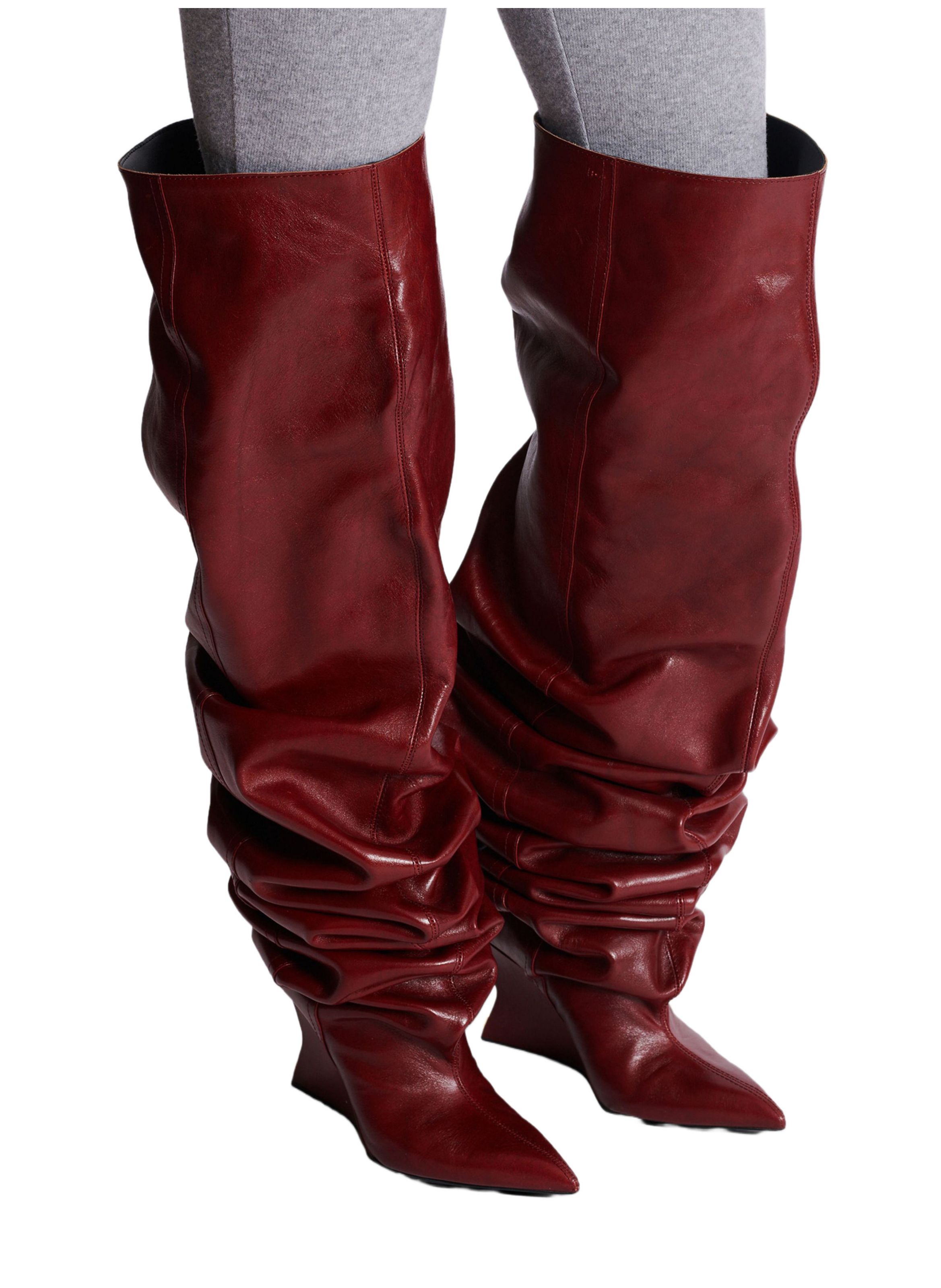 Bottes cuissardes wedge BALMAIN Marron