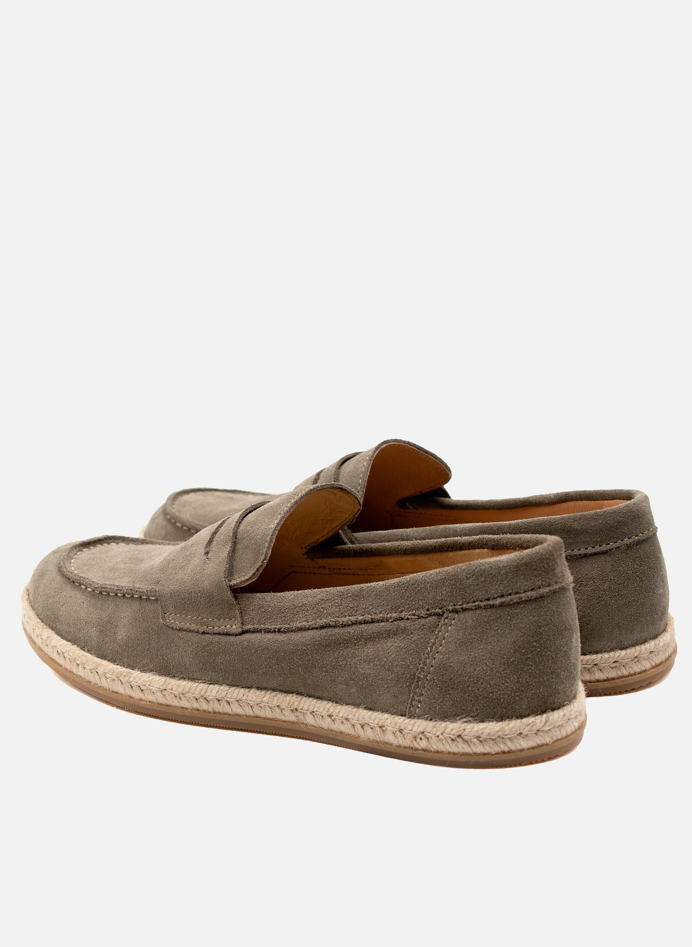 Mocassins espadrille cuir daim JULES & JENN Gris