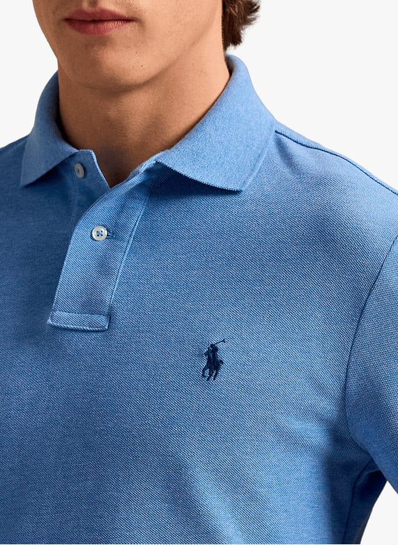 Long-sleeved cotton polo shirt | Blue by POLO RALPH LAUREN Long-sleeved cotton polo shirt Blue