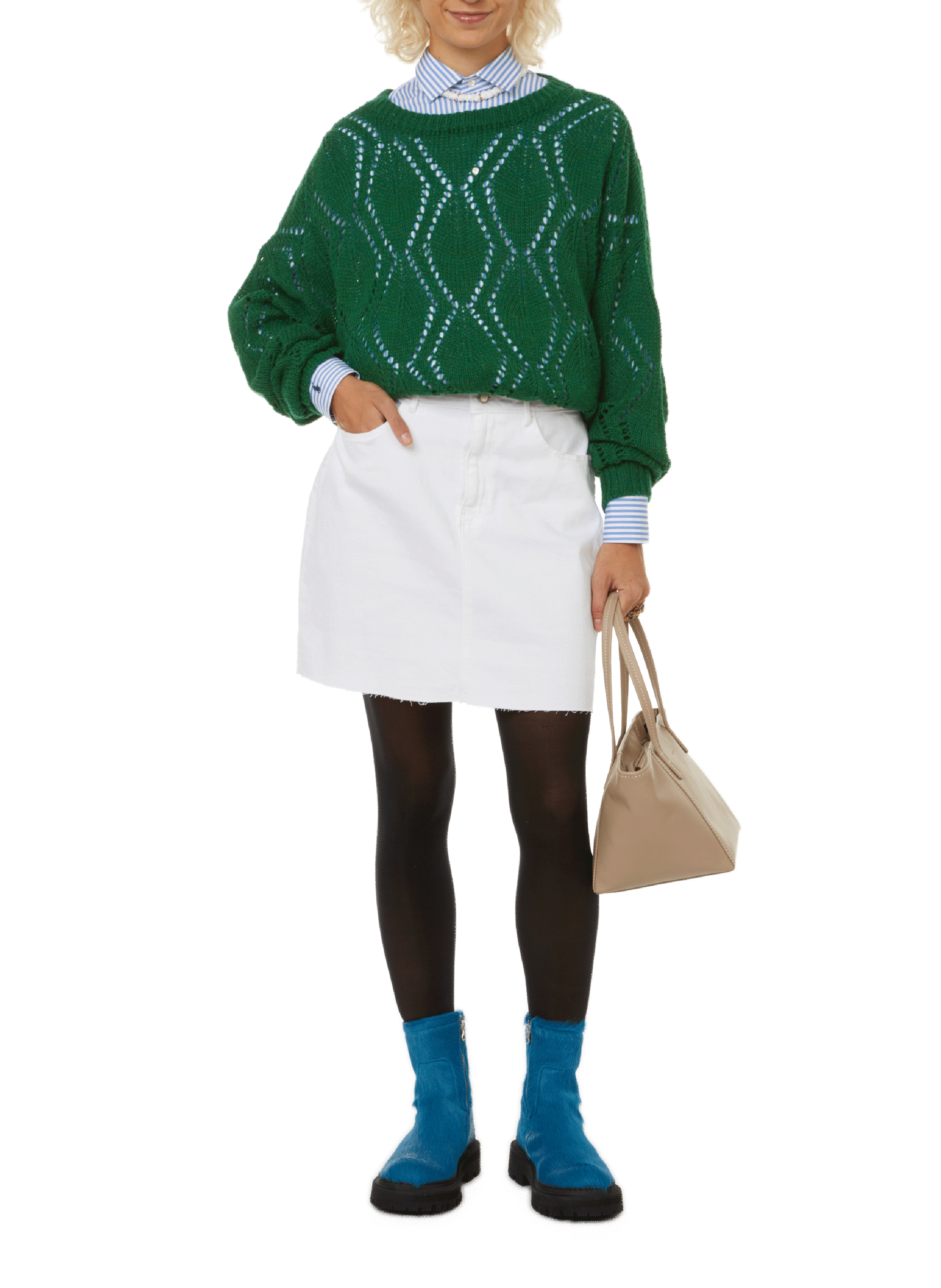 Pull Early en alpaga et laine mélangé ROSEANNA Vert