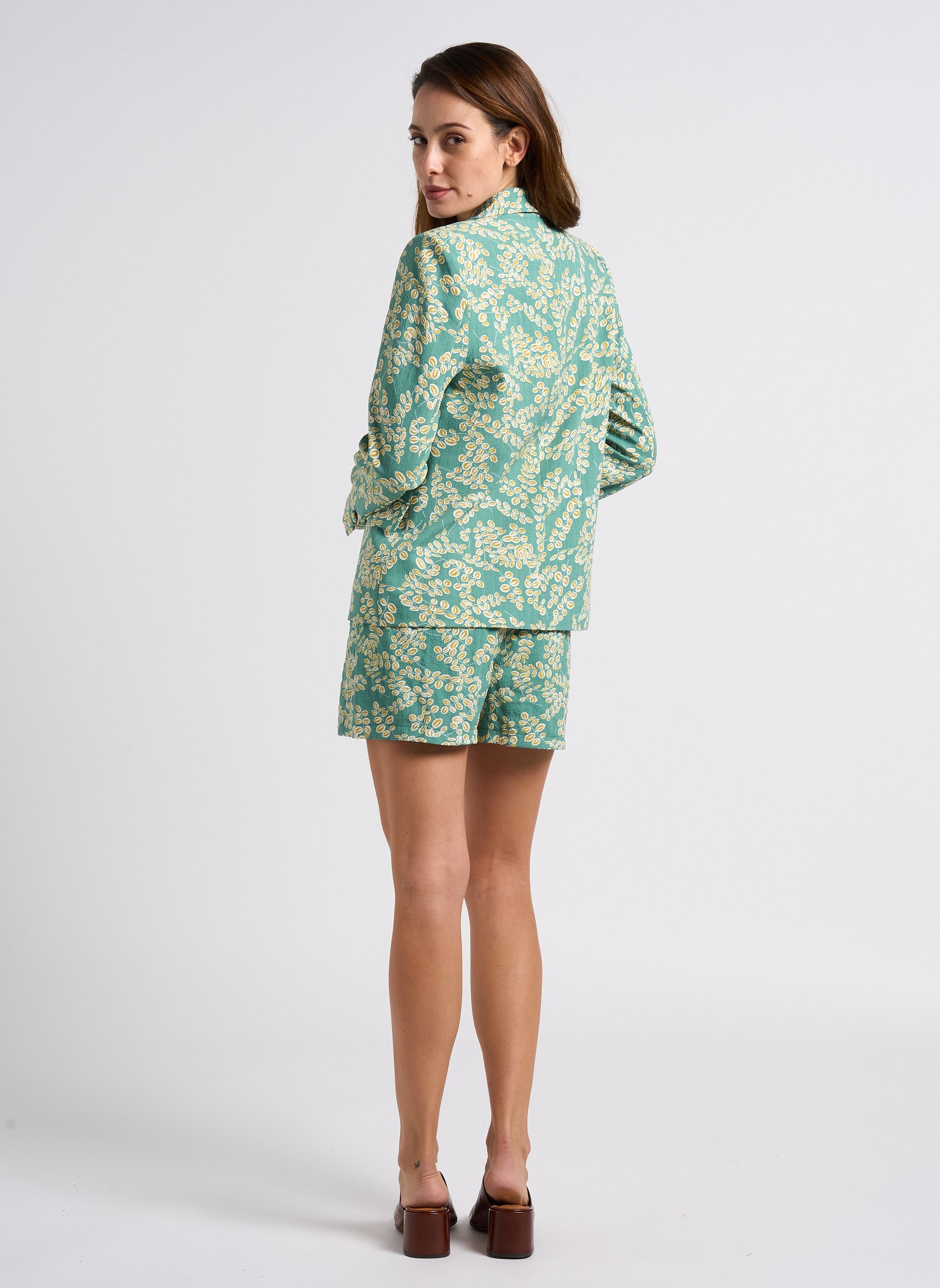 Mules à talon en cuir Butterfly JONAK Marron