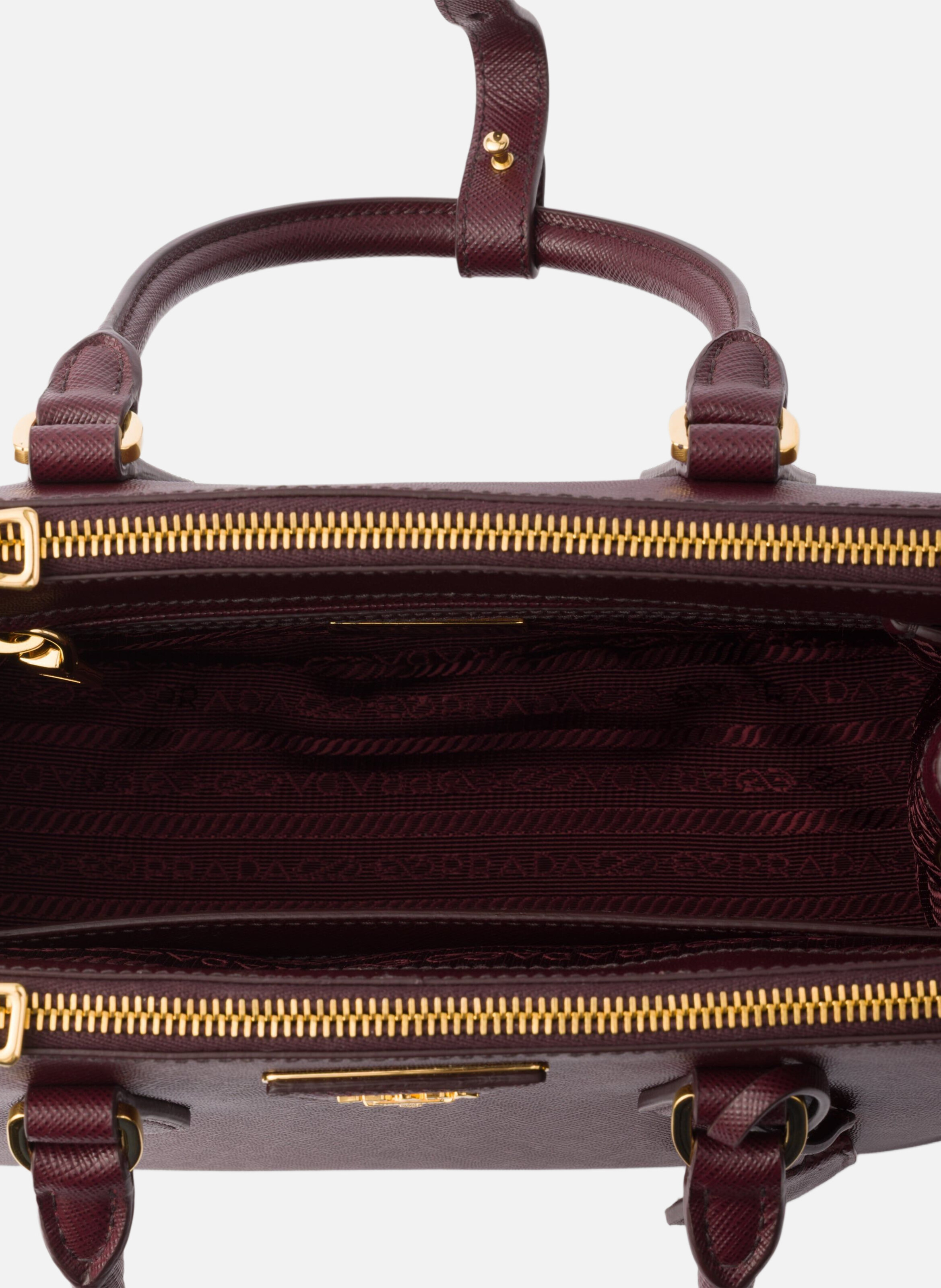 Petit sac prada galleria en cuir saffiano PRADA Rouge