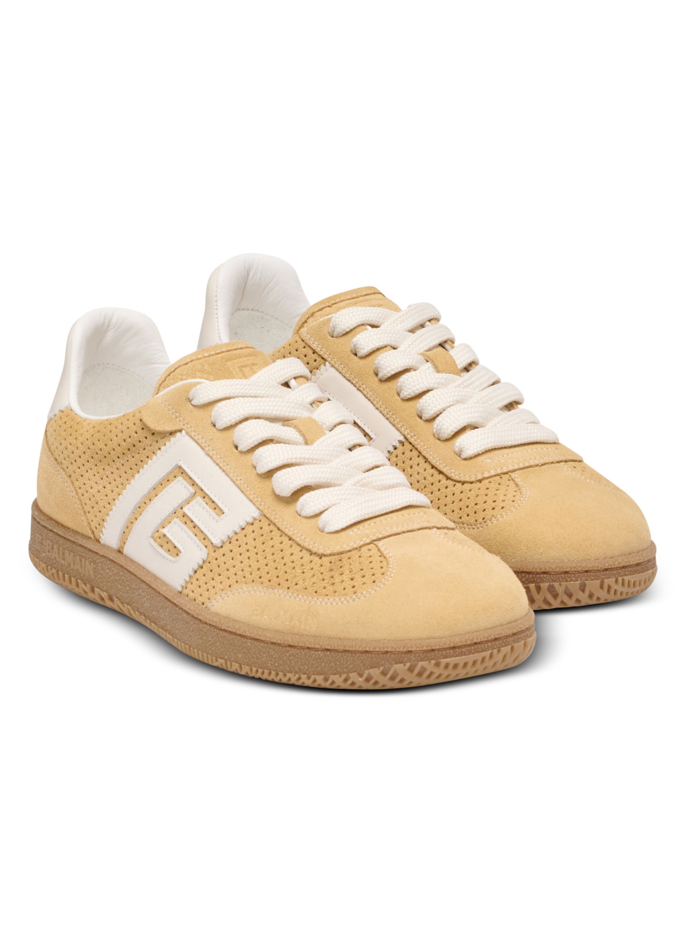 Baskets balmain swan en daim BALMAIN Beige