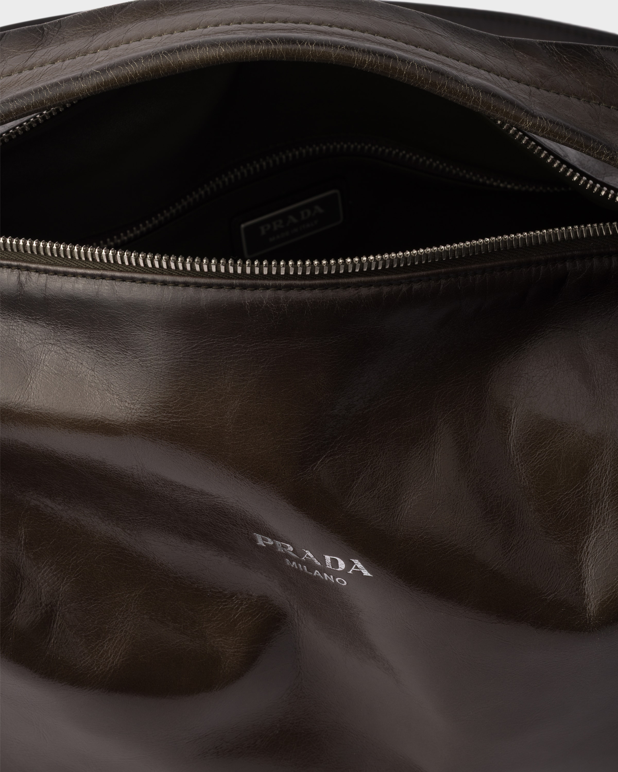 Sac à bandoulière en cuir vieilli PRADA Vert