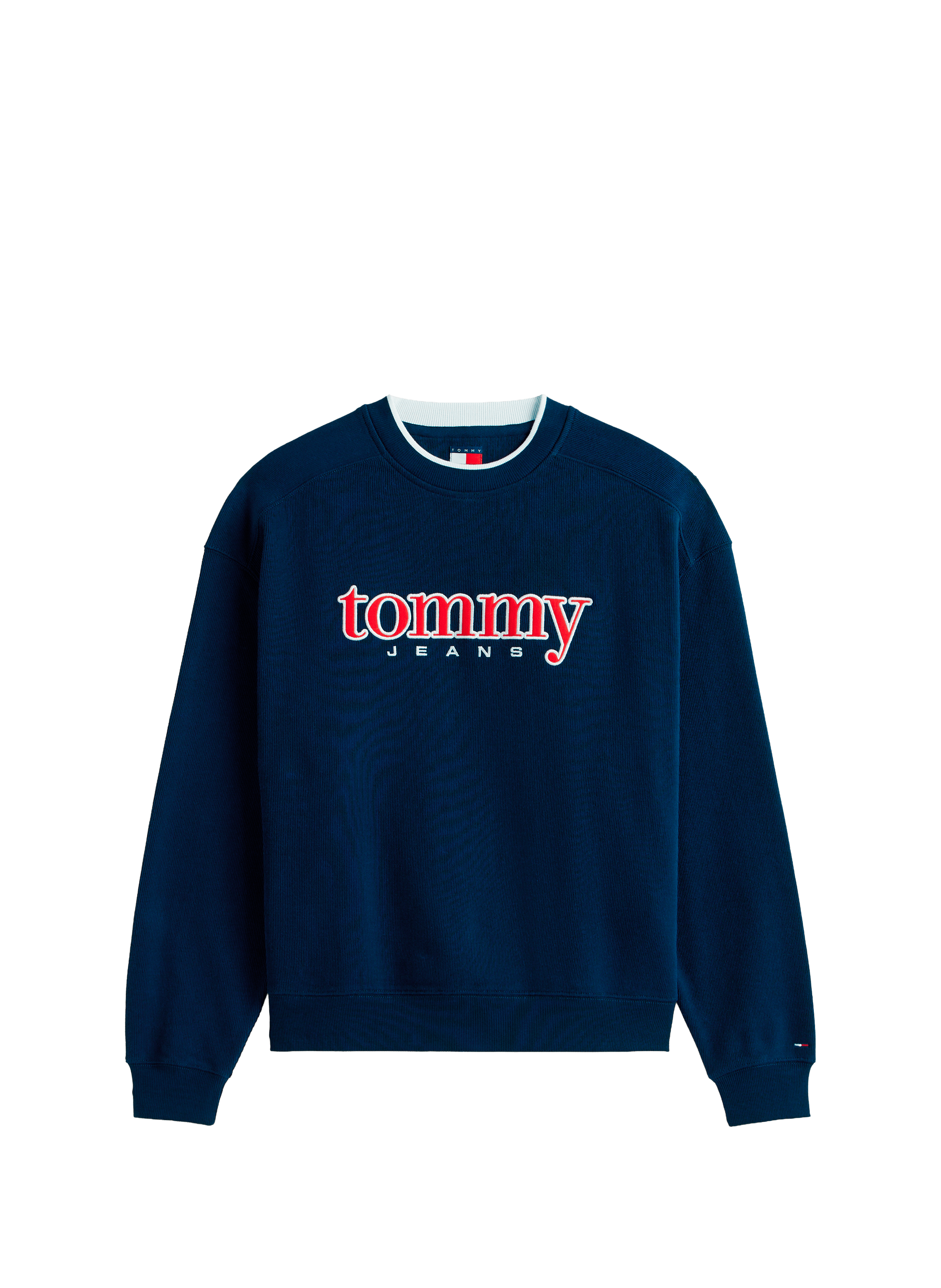 Sweat col rond en coton mélangé TOMMY HILFIGER Bleu