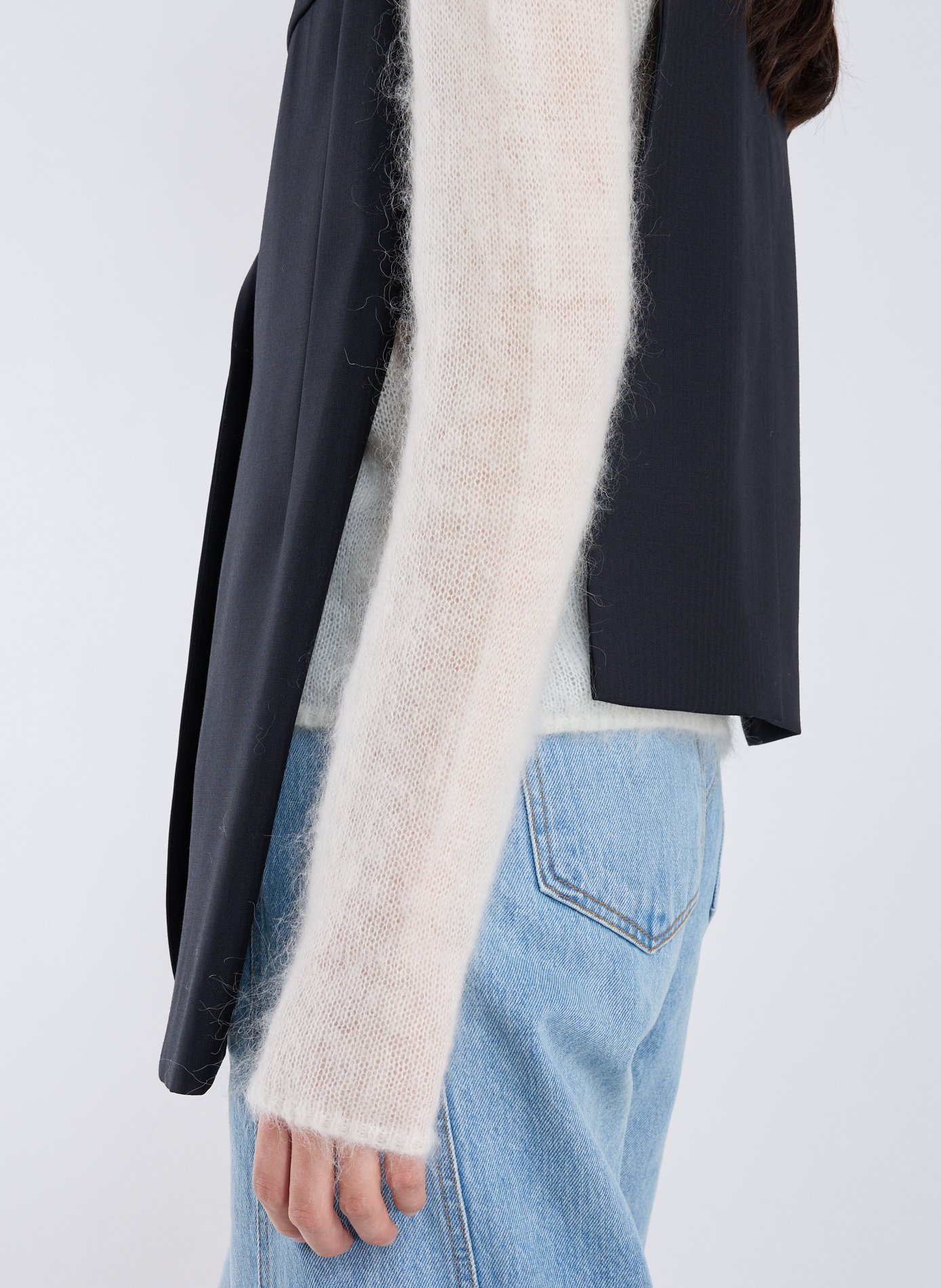 Gilet ajusté à côtés ouverts ADOLFO DOMINGUEZ Bleu