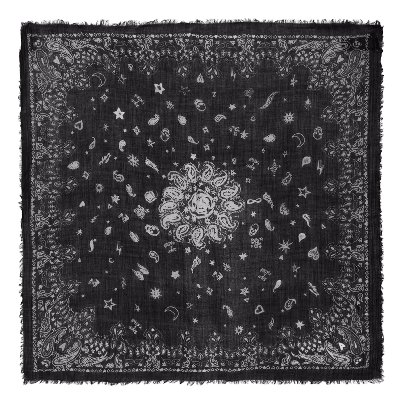 Foulard en cachemire imprimé nuage ZADIG&VOLTAIRE Noir