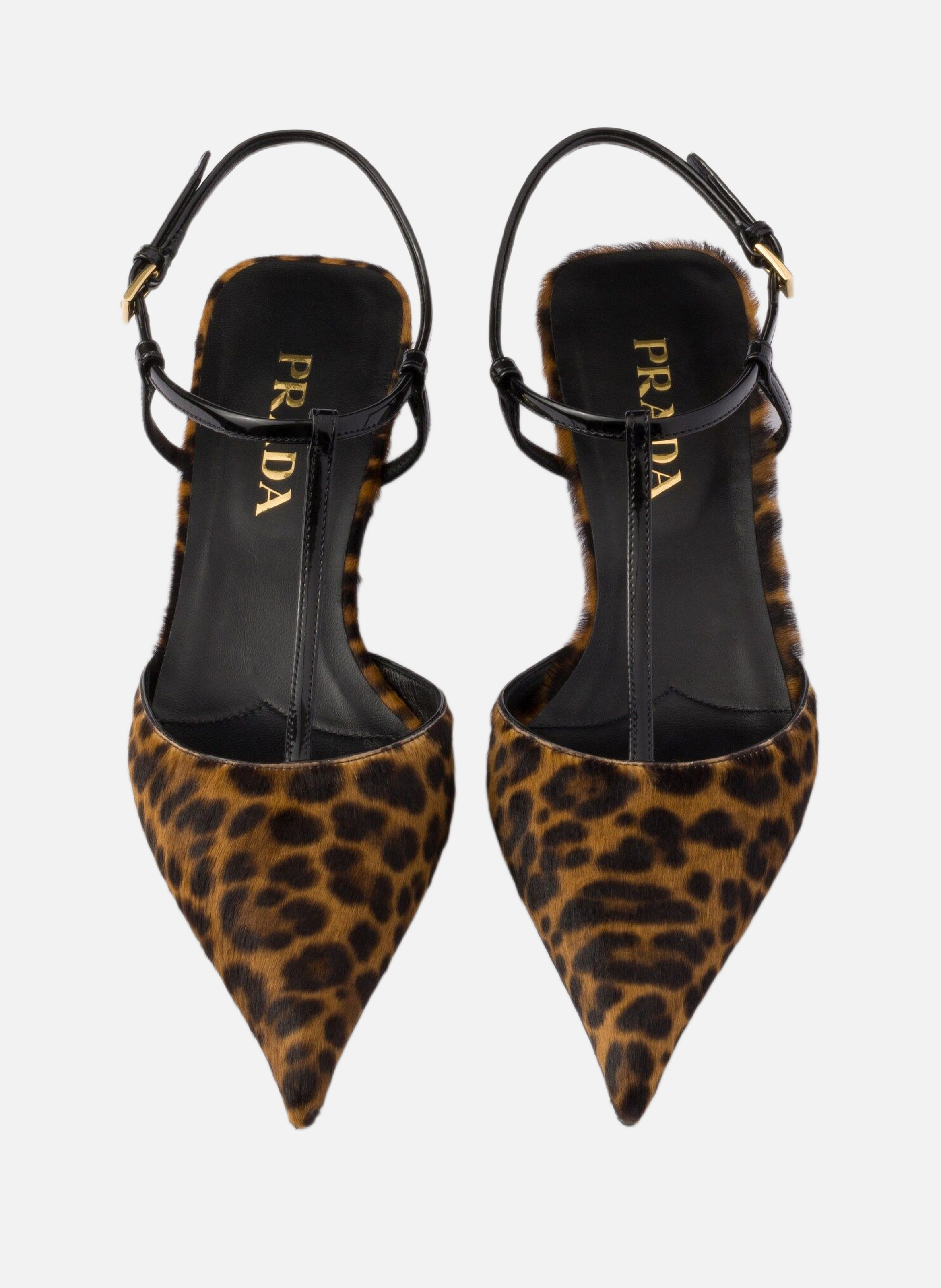 Escarpins à bride arrière en cuir imprimé PRADA Beige