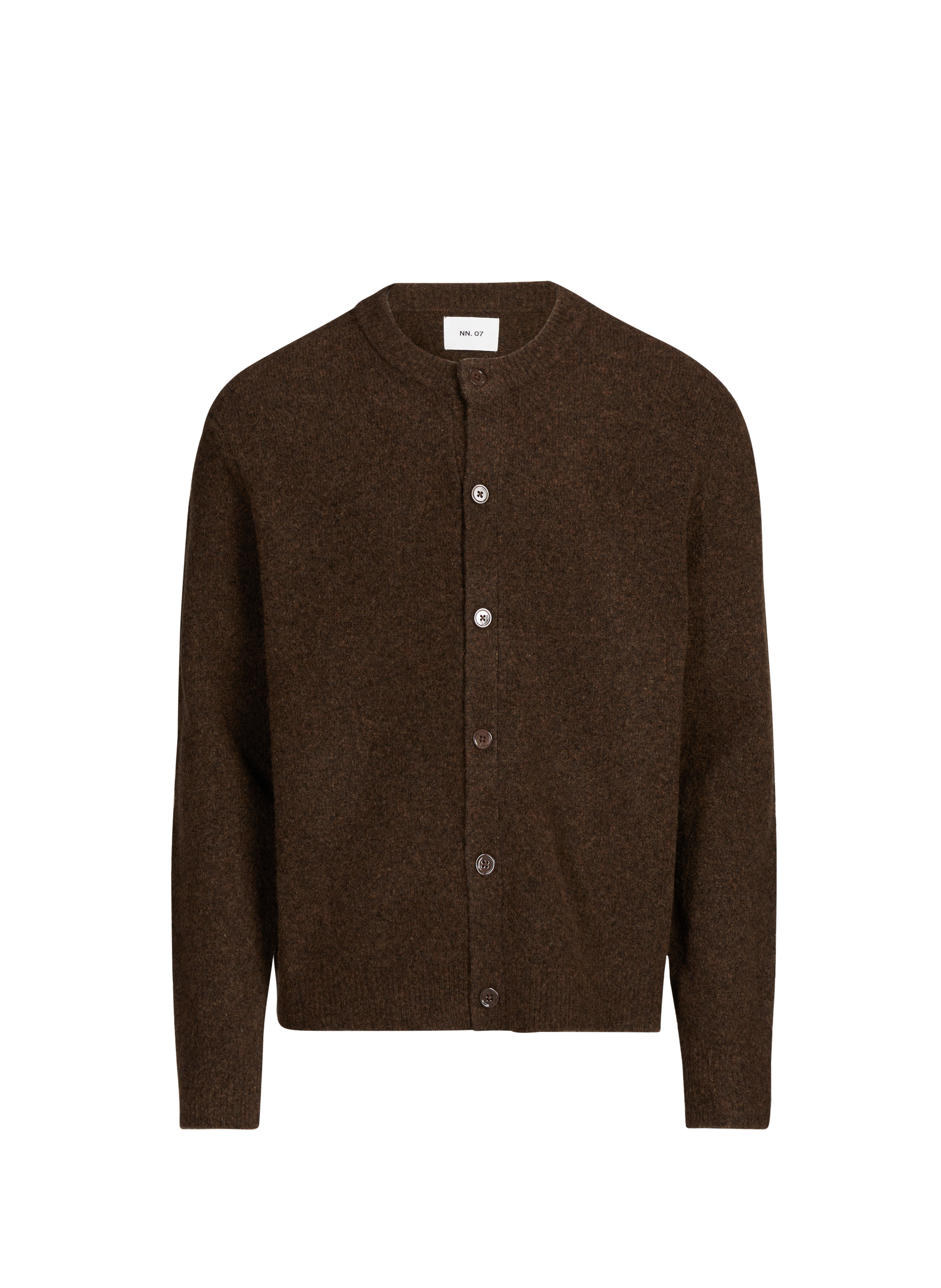 Round neck wool blend cardigan NN.07 Brown