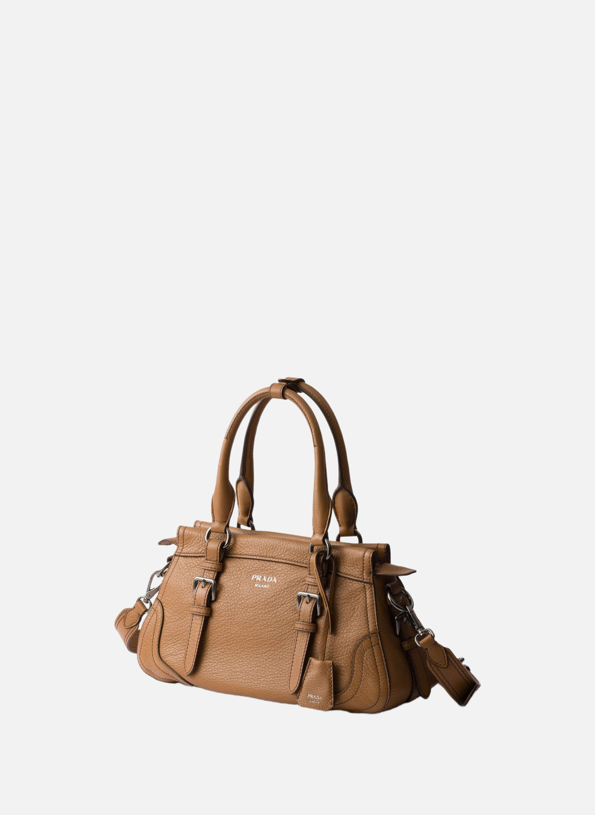 Grand cabas en cuir PRADA Marron