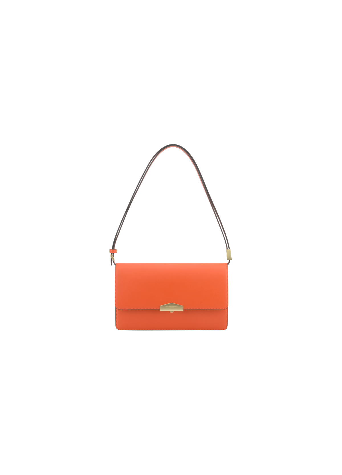 Anjou | Sac porté épaule MM en cuir lisse POURCHET Orange