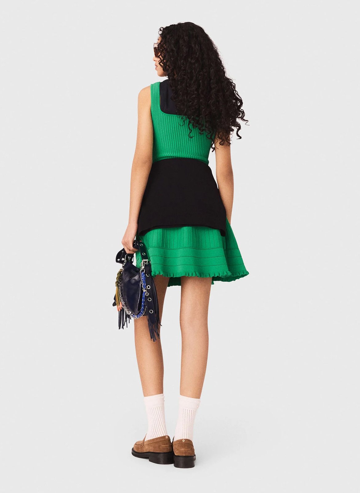 Robe courte cintrée à bretelles MAJE Vert