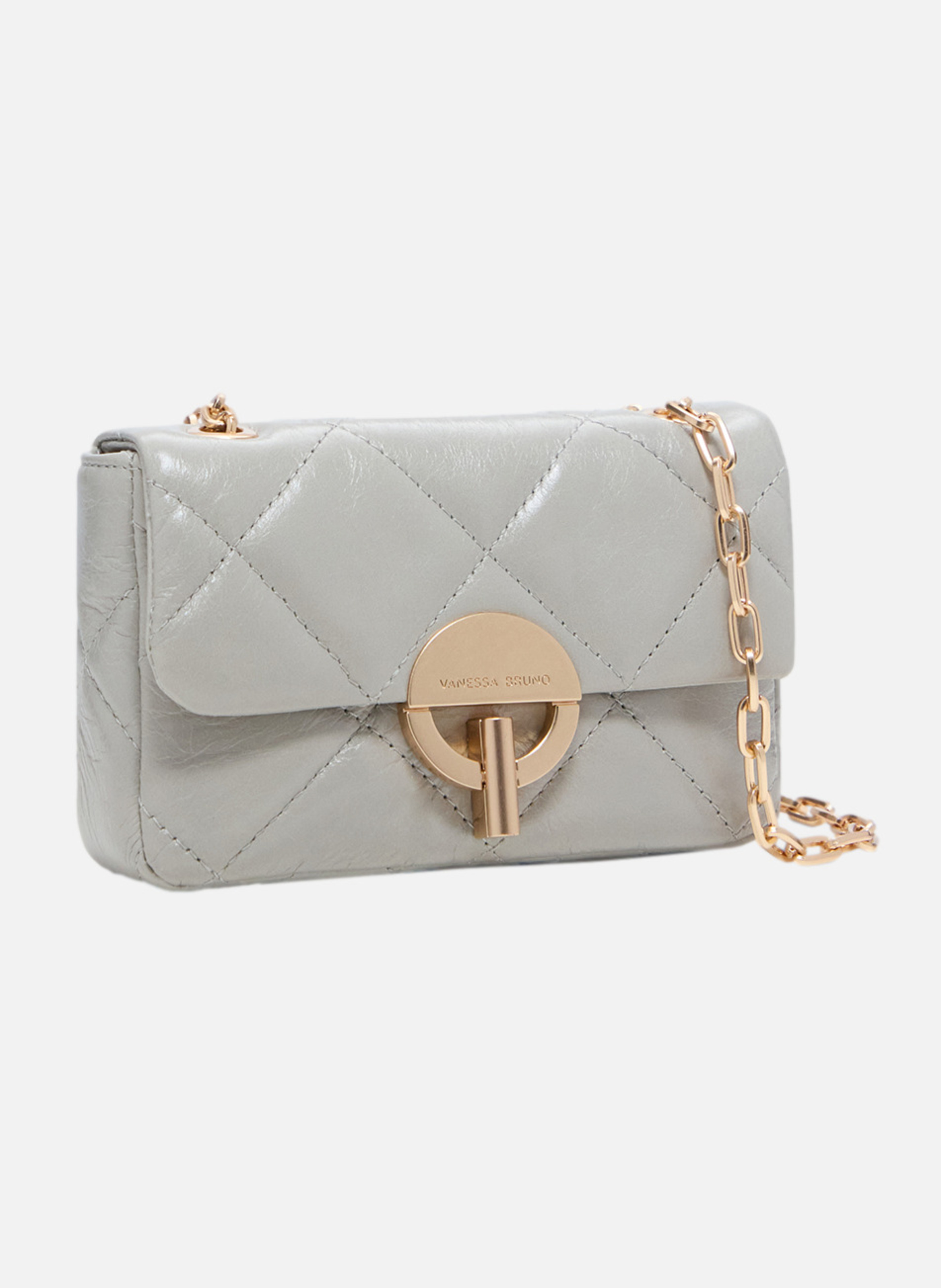 Petit sac moon en cuir VANESSA BRUNO Gris