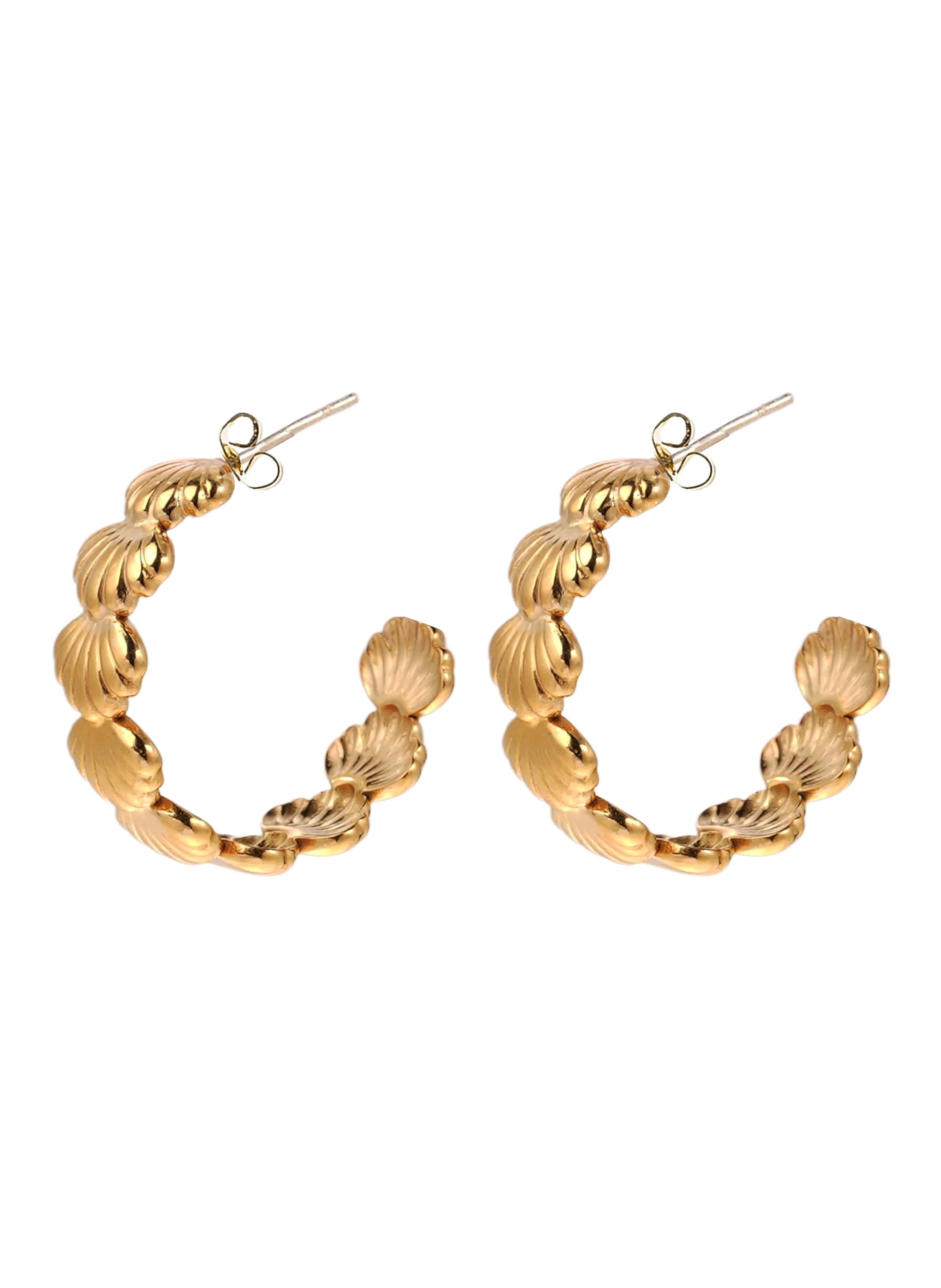 Boucles d'oreilles créoles coquillages suzelle HIPANEMA Doré