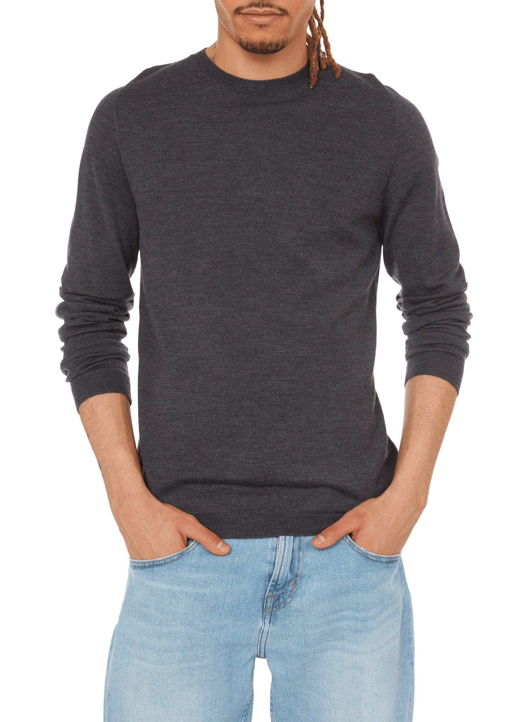 Pull en laine mérinos AU PRINTEMPS PARIS Gris