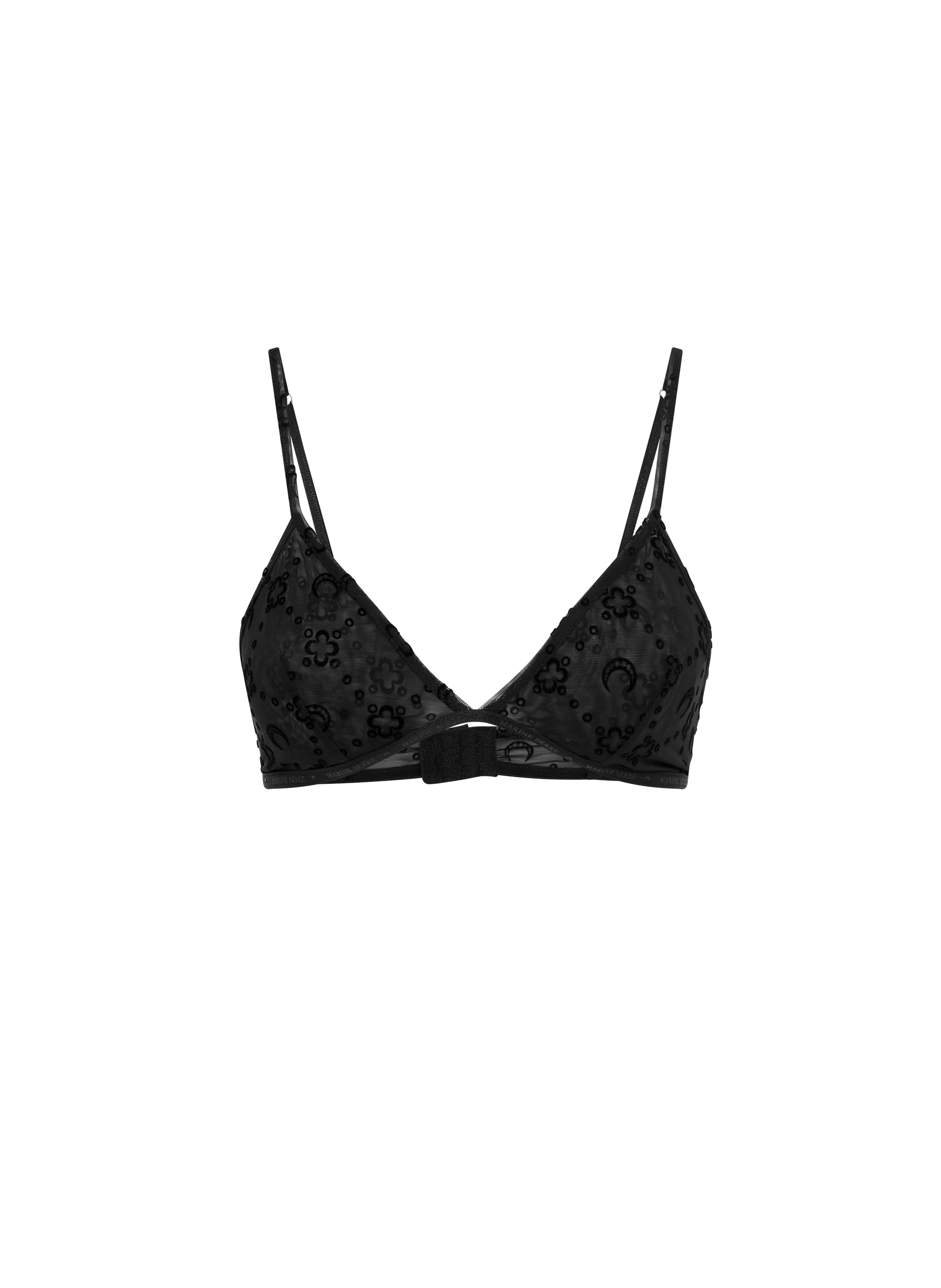 Bralette pailletée en maille floquée MARINE SERRE Noir