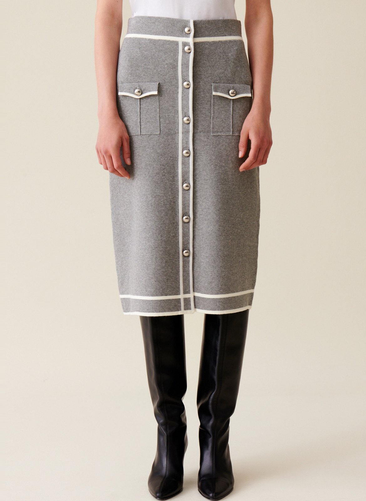 Jupe taille haute boutonnée CLAUDIE PIERLOT Multicolore