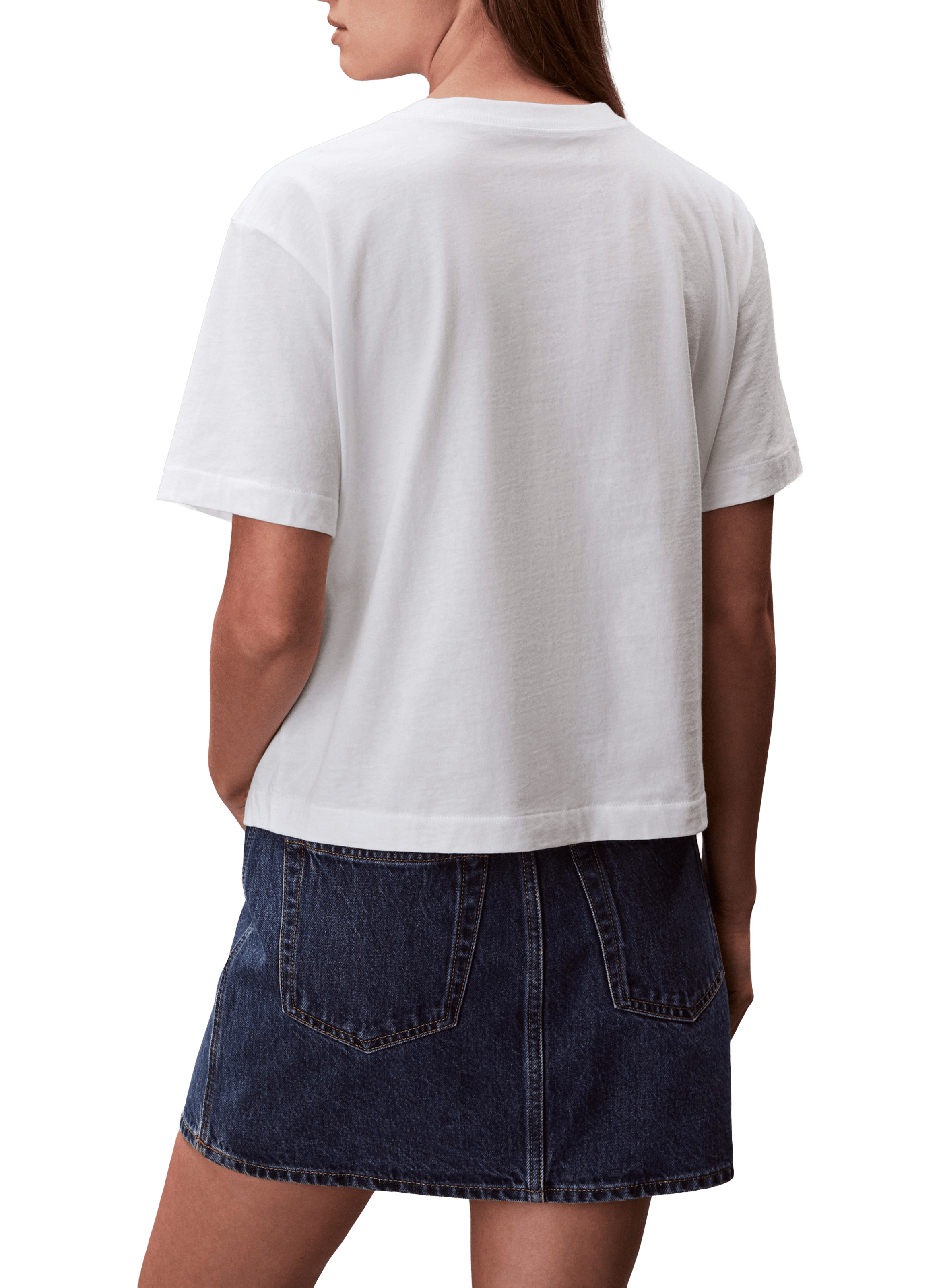 T-shirt col rond en coton CALVIN KLEIN Blanc
