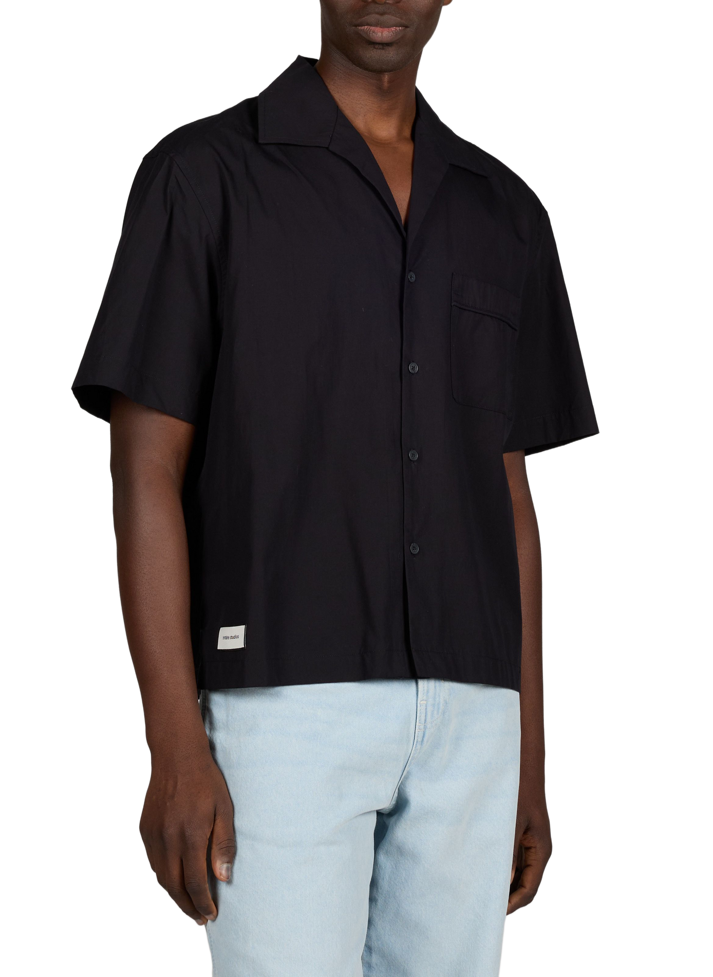 Short-sleeved cotton shirt ENTIRE STUDIOS Black