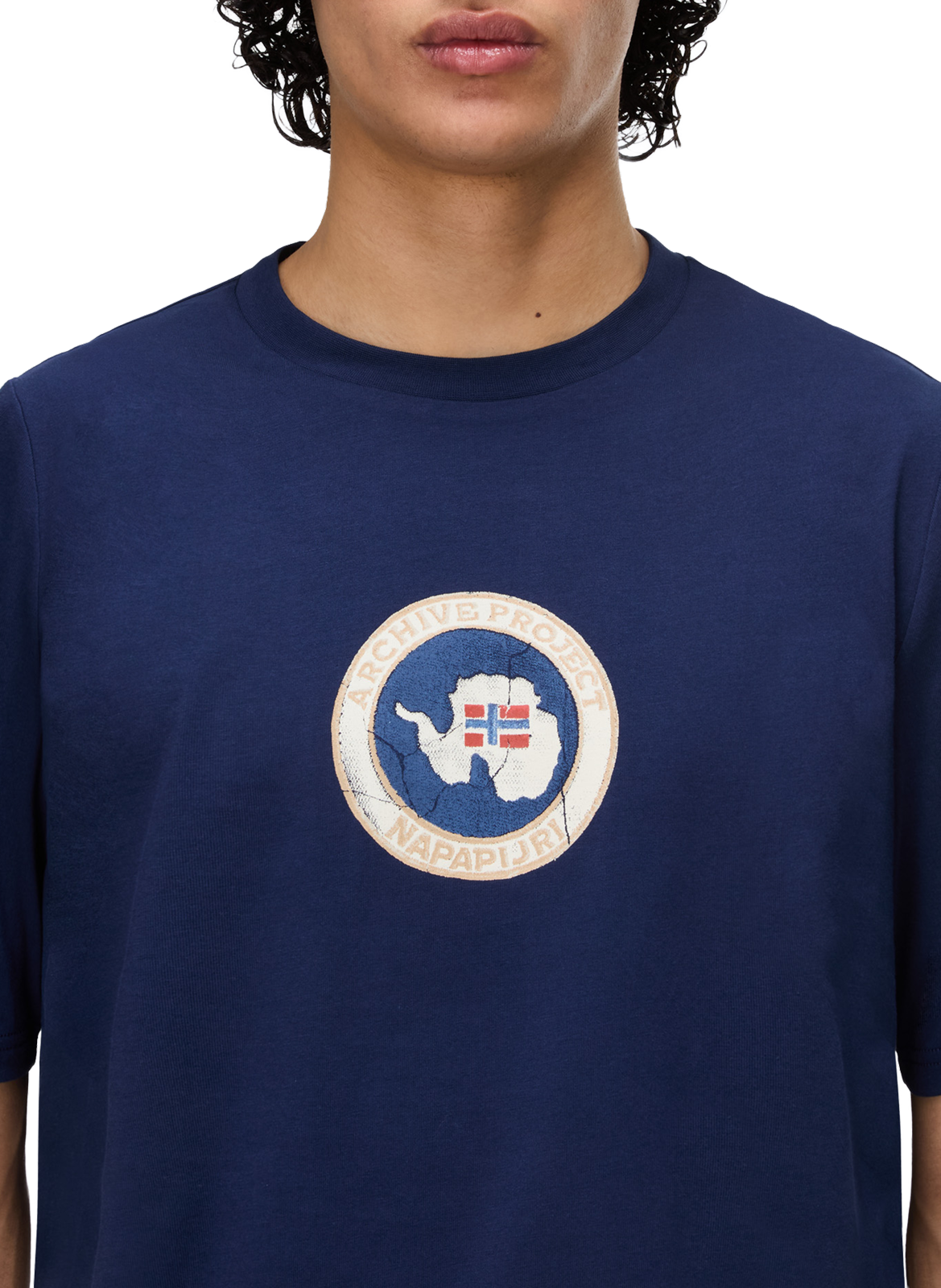 T-shirt imprimé Phos en coton NAPAPIJRI Bleu