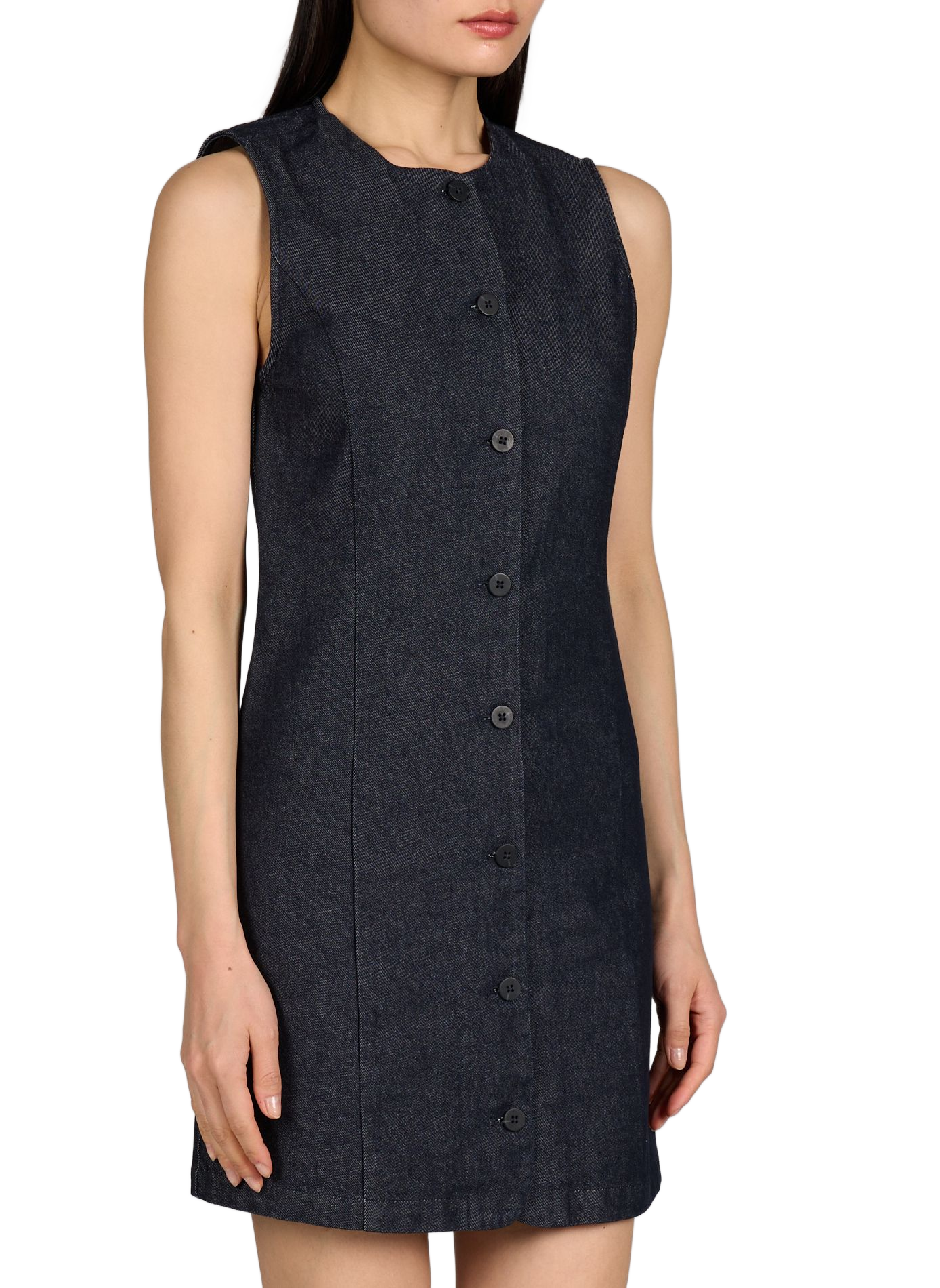 Mini dress in blended cotton denim VILA Blue