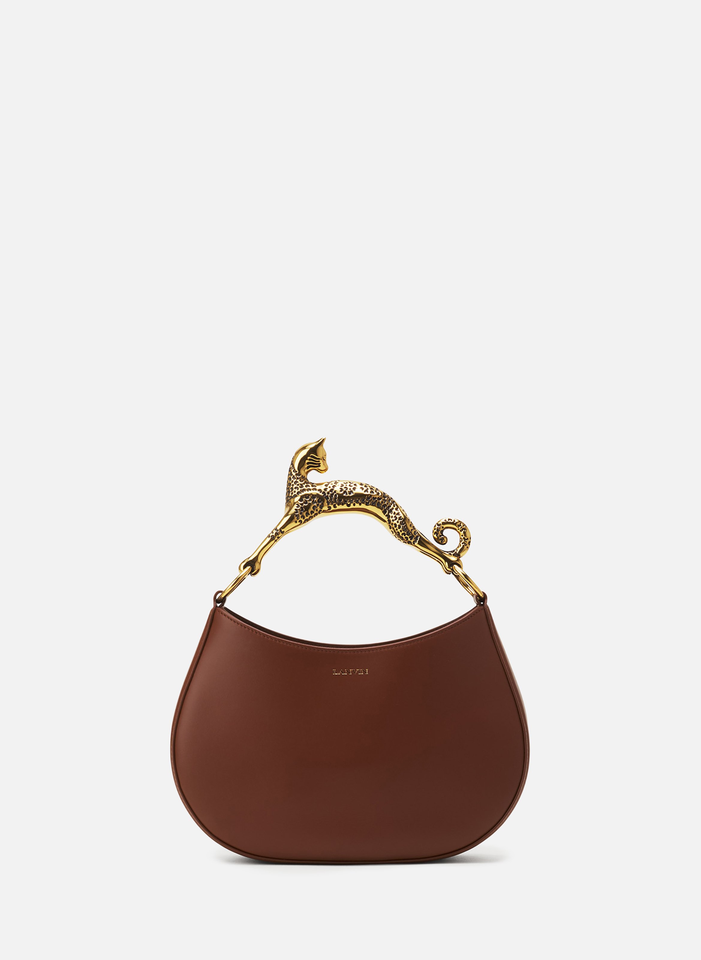 Sac hobo cat en cuir LANVIN Marron