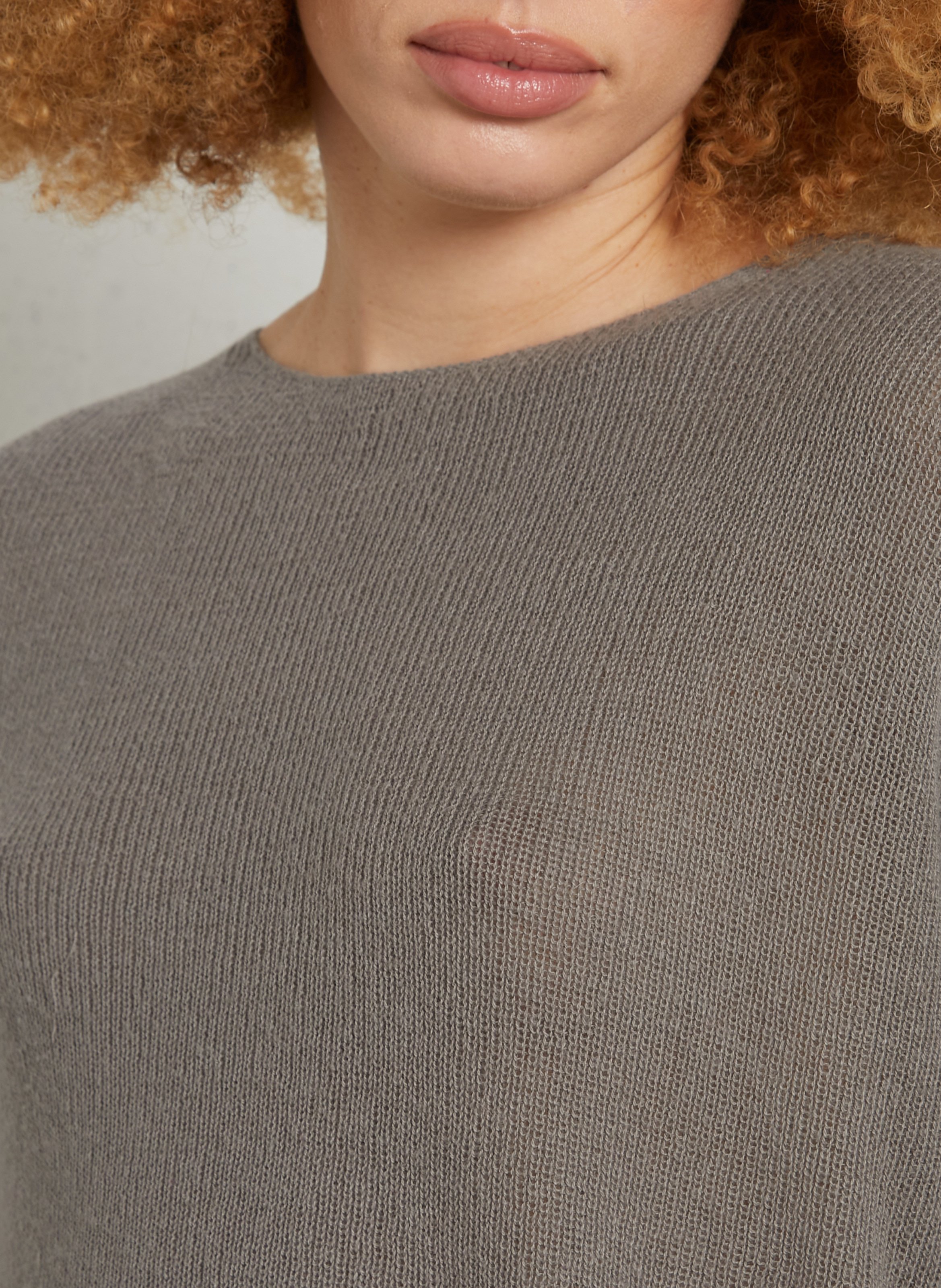 Pull oversize en coton et alpaga liucity AMERICAN VINTAGE Gris